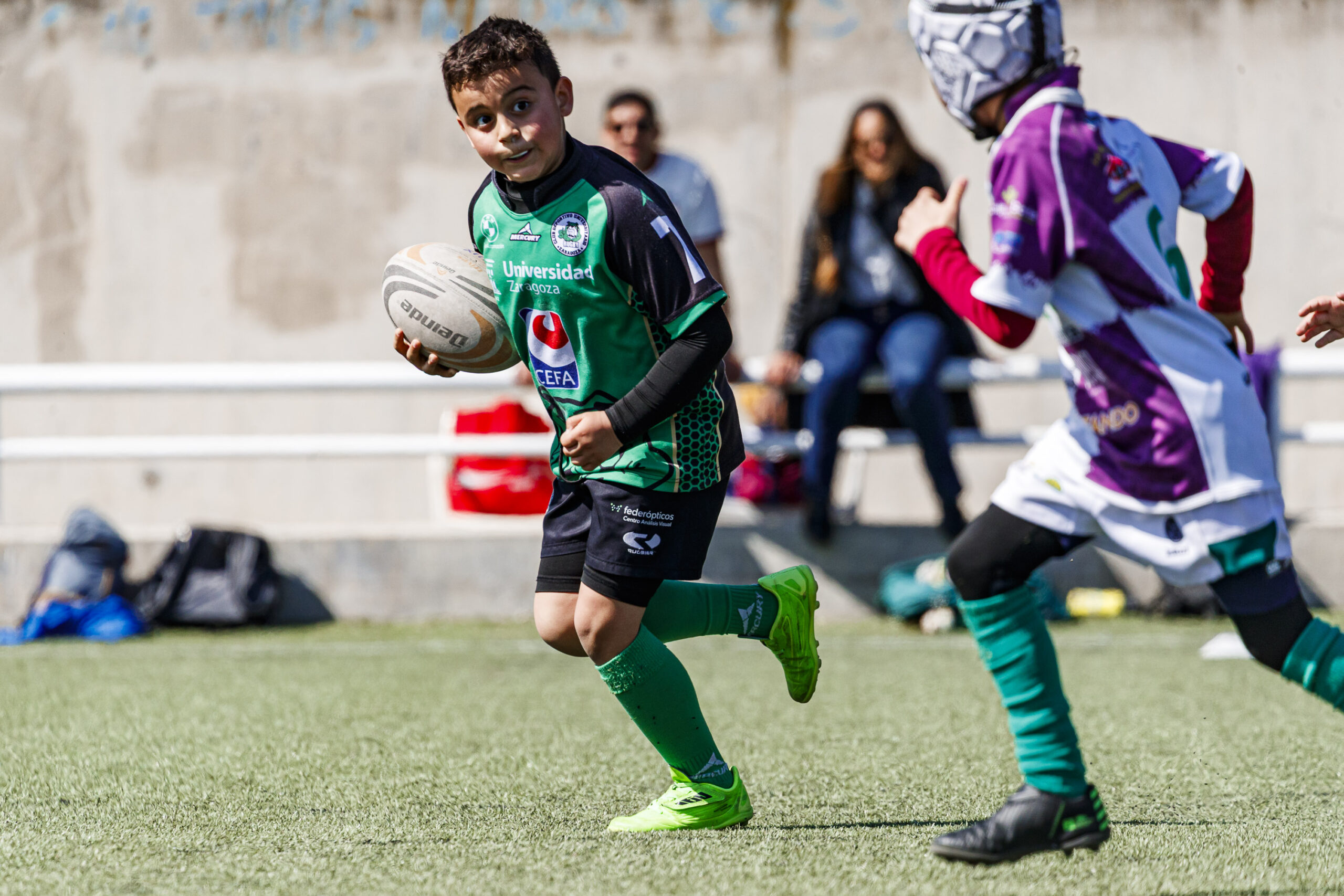 Jornada de escuelas de rugby para niños en Zaragoza