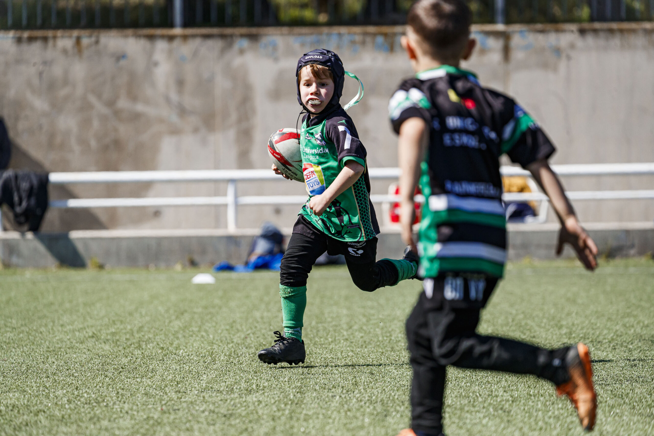 Jornada de escuelas de rugby para niños en Zaragoza