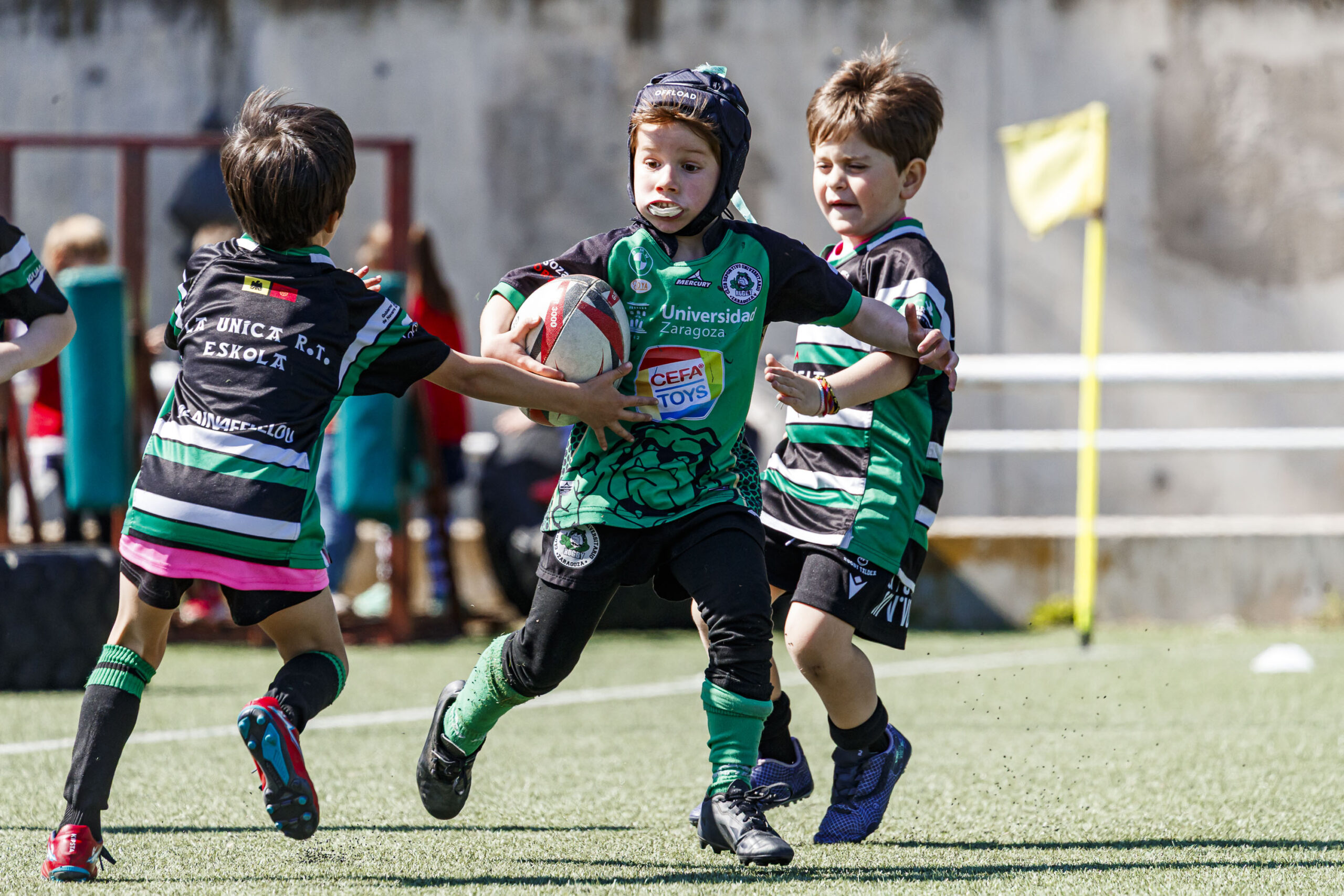 Jornada de escuelas de rugby para niños en Zaragoza