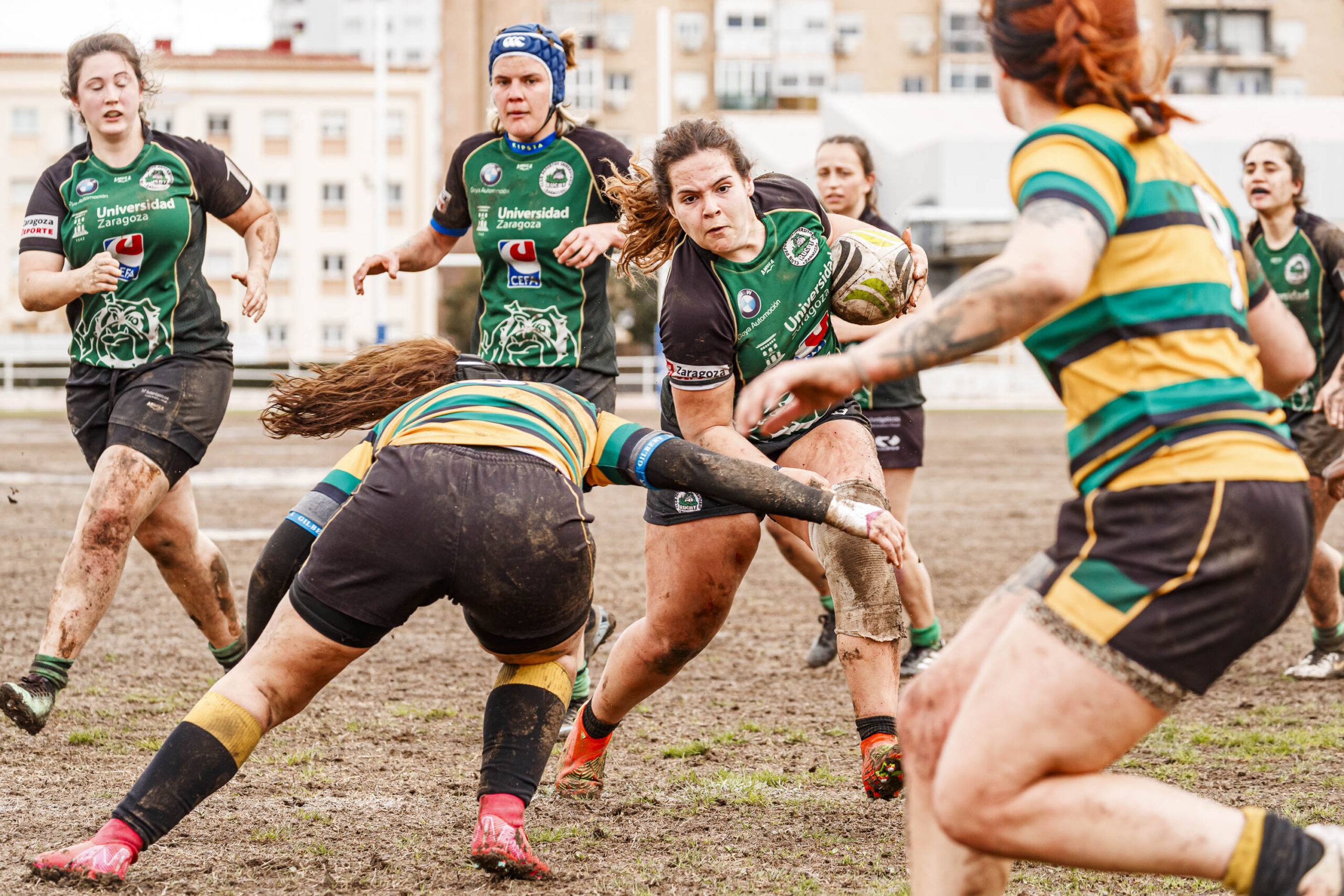 Imagenes correspondientes al partido de la jornada 9 de la DH Catalana de rugby femenino entre el CEFA Uniera y el INEF Lleida en el José Manuel J. Boix
