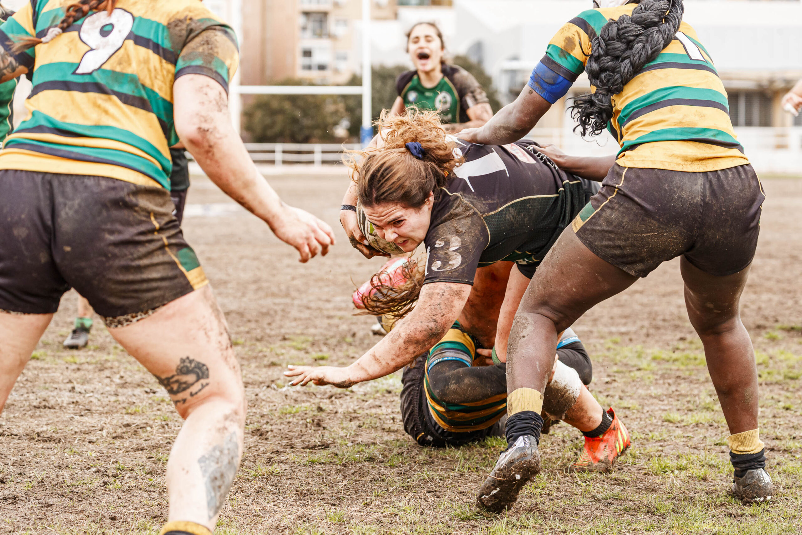 Imagenes correspondientes al partido de la jornada 9 de la DH Catalana de rugby femenino entre el CEFA Uniera y el INEF Lleida en el José Manuel J. Boix