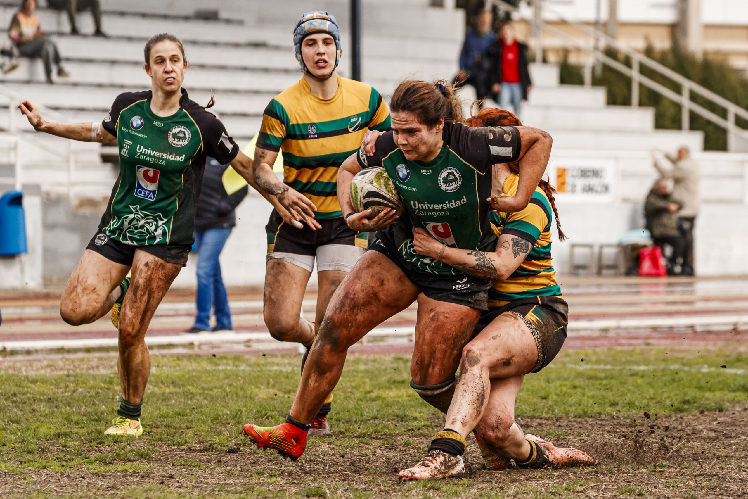 Imagenes correspondientes al partido de la jornada 9 de la DH Catalana de rugby femenino entre el CEFA Uniera y el INEF Lleida en el José Manuel J. Boix