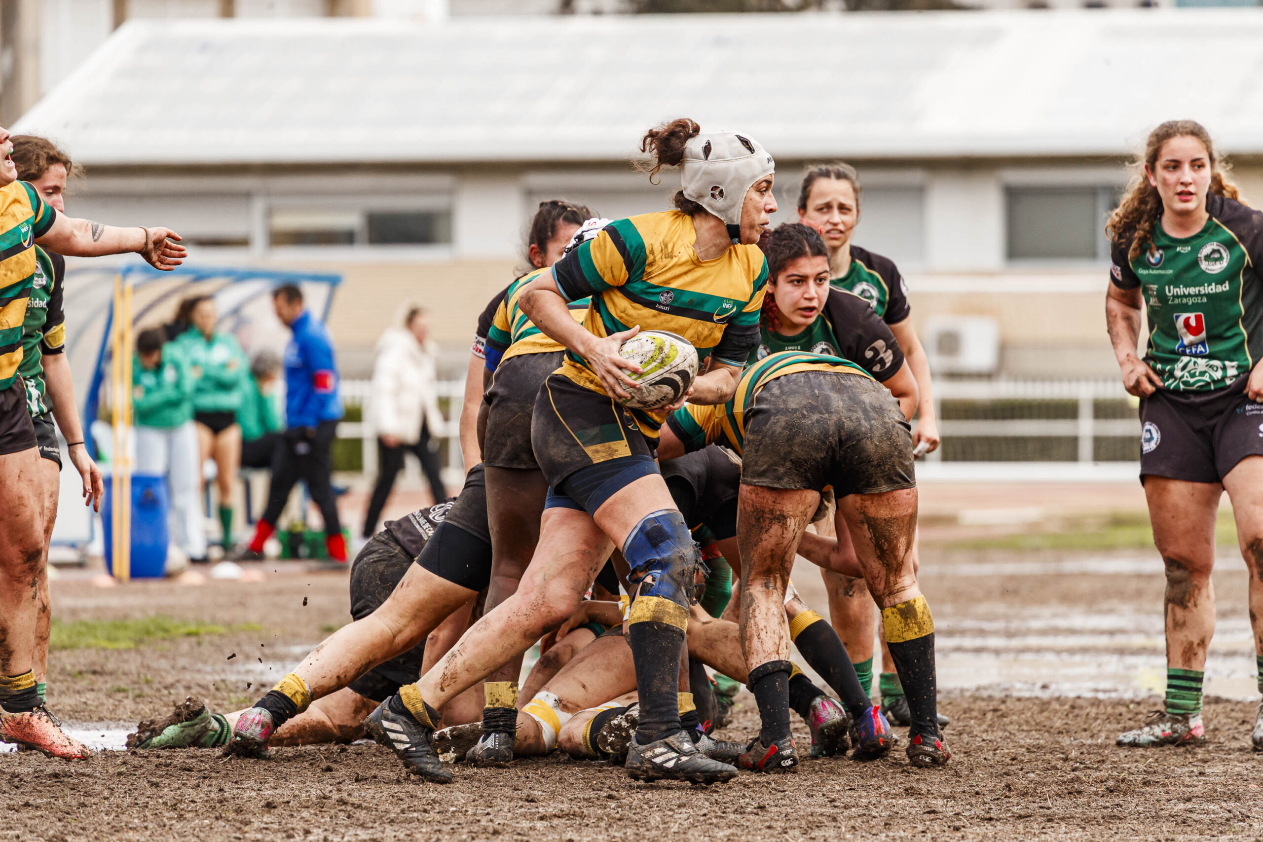 Imagenes correspondientes al partido de la jornada 9 de la DH Catalana de rugby femenino entre el CEFA Uniera y el INEF Lleida en el José Manuel J. Boix