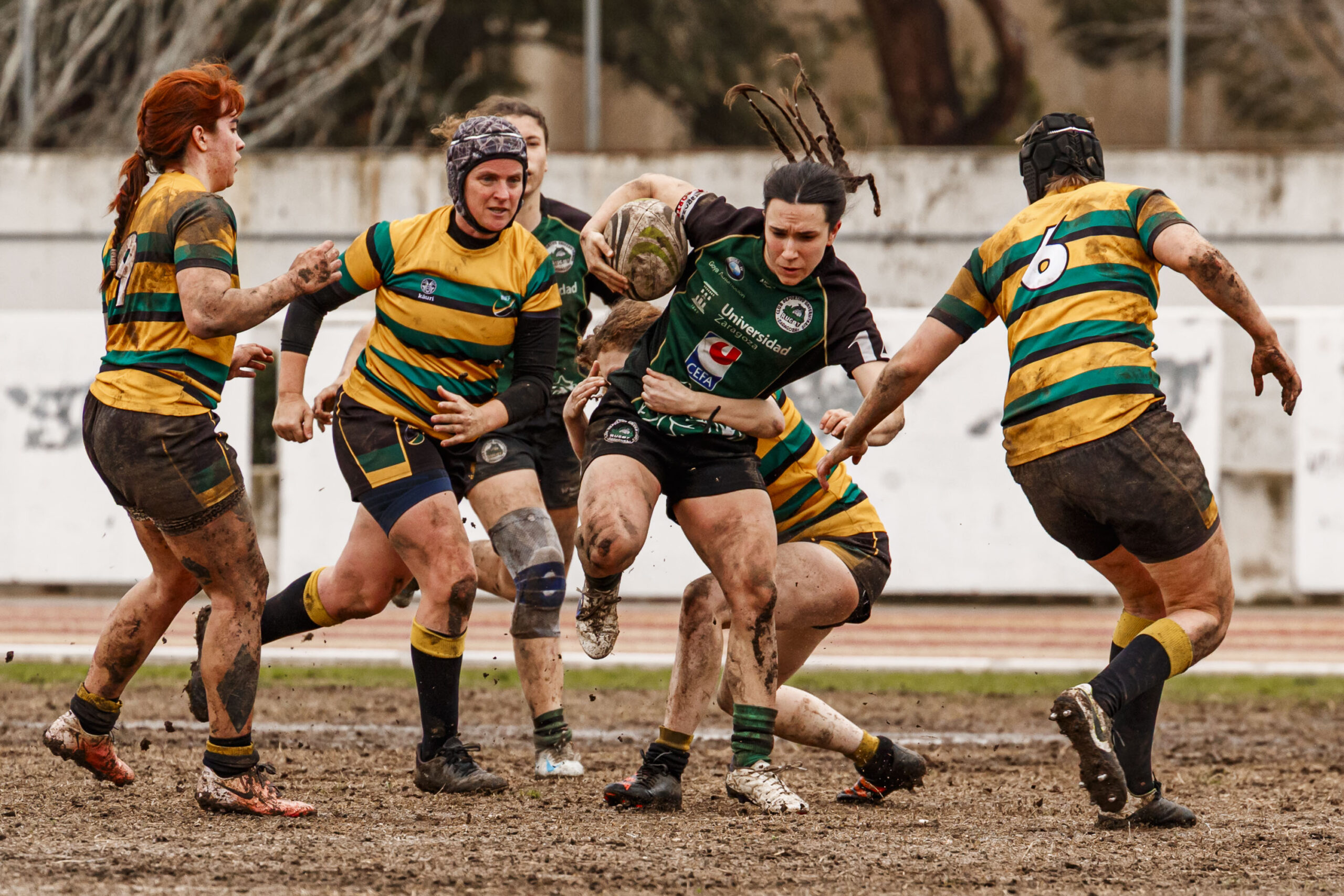 Imagenes correspondientes al partido de la jornada 9 de la DH Catalana de rugby femenino entre el CEFA Uniera y el INEF Lleida en el José Manuel J. Boix
