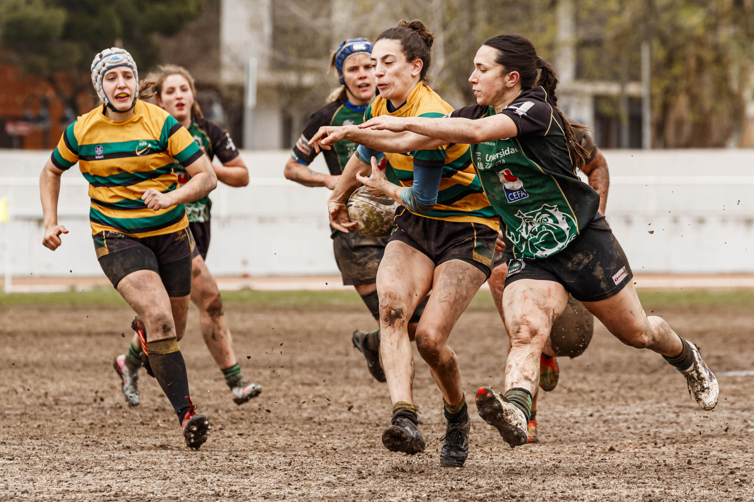 Imagenes correspondientes al partido de la jornada 9 de la DH Catalana de rugby femenino entre el CEFA Uniera y el INEF Lleida en el José Manuel J. Boix