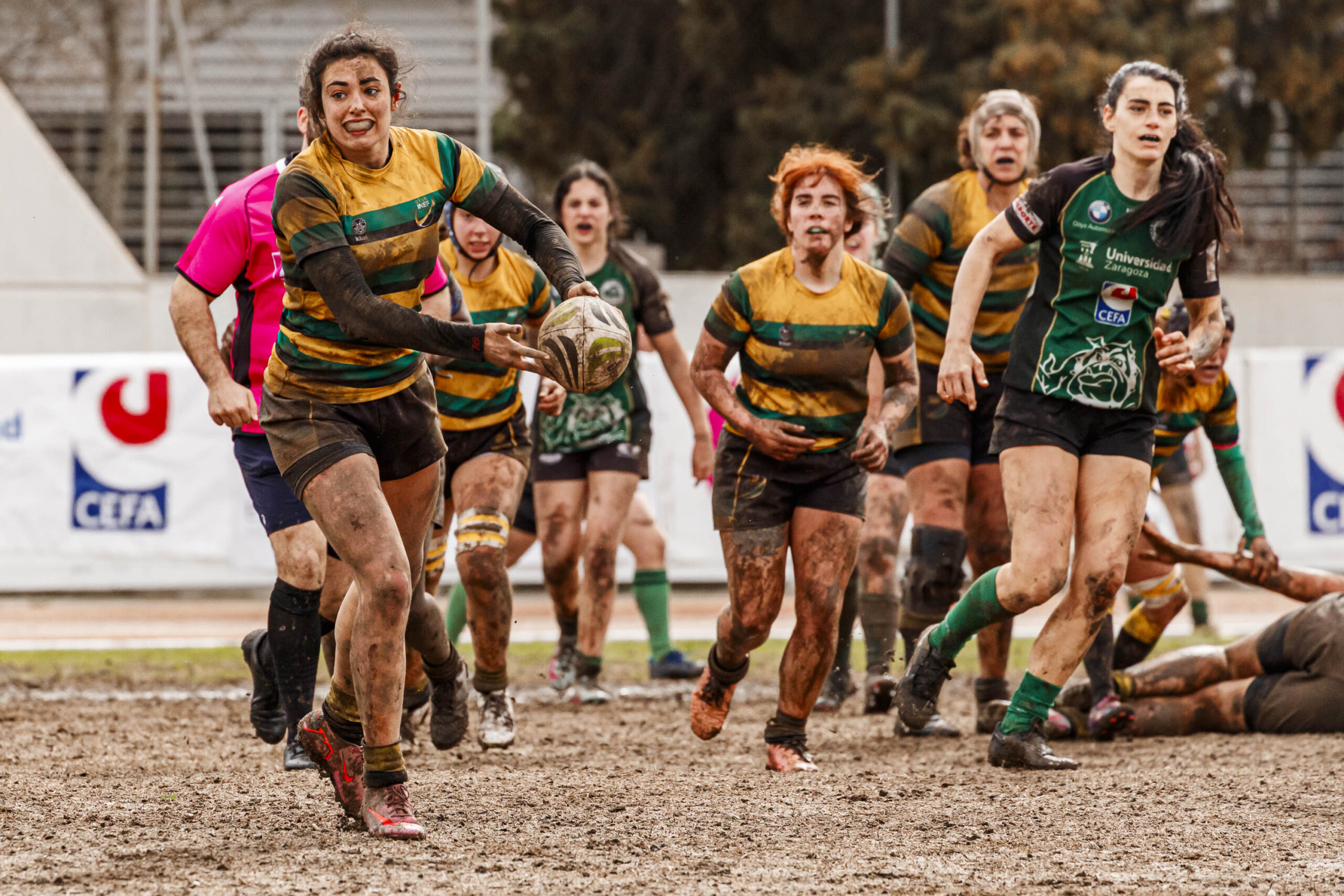 Imagenes correspondientes al partido de la jornada 9 de la DH Catalana de rugby femenino entre el CEFA Uniera y el INEF Lleida en el José Manuel J. Boix