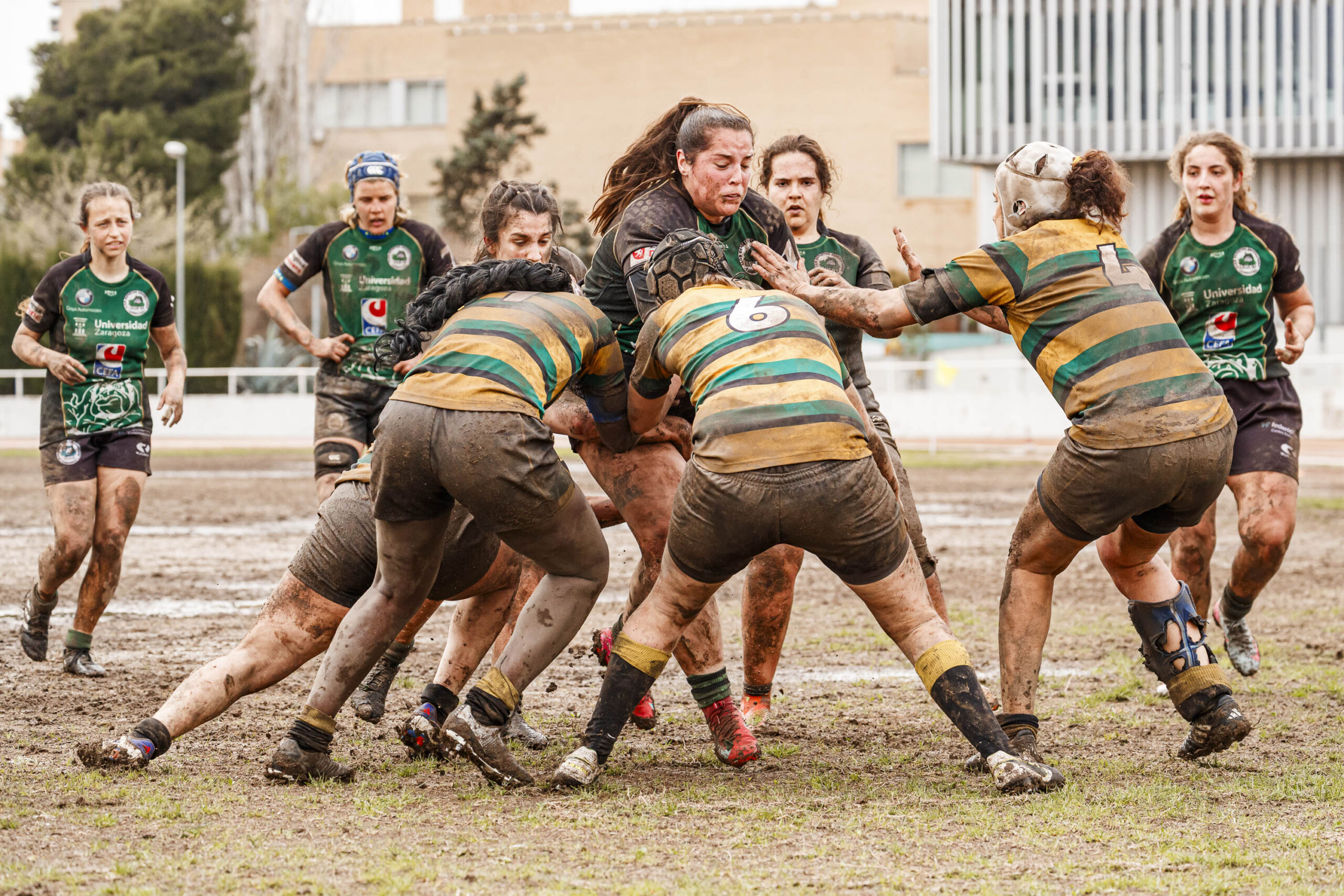 Imagenes correspondientes al partido de la jornada 9 de la DH Catalana de rugby femenino entre el CEFA Uniera y el INEF Lleida en el José Manuel J. Boix