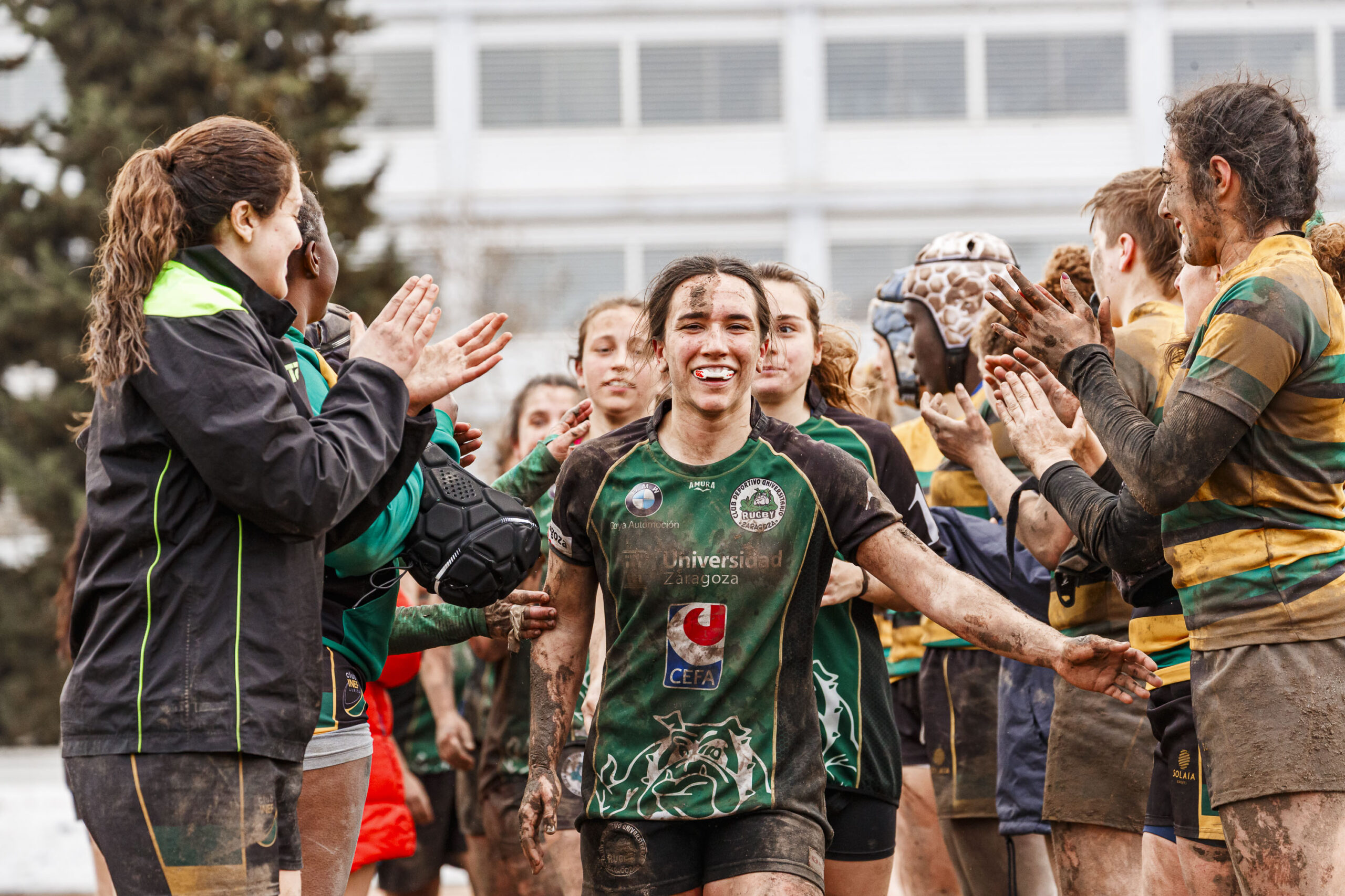 Imagenes correspondientes al partido de la jornada 9 de la DH Catalana de rugby femenino entre el CEFA Uniera y el INEF Lleida en el José Manuel J. Boix