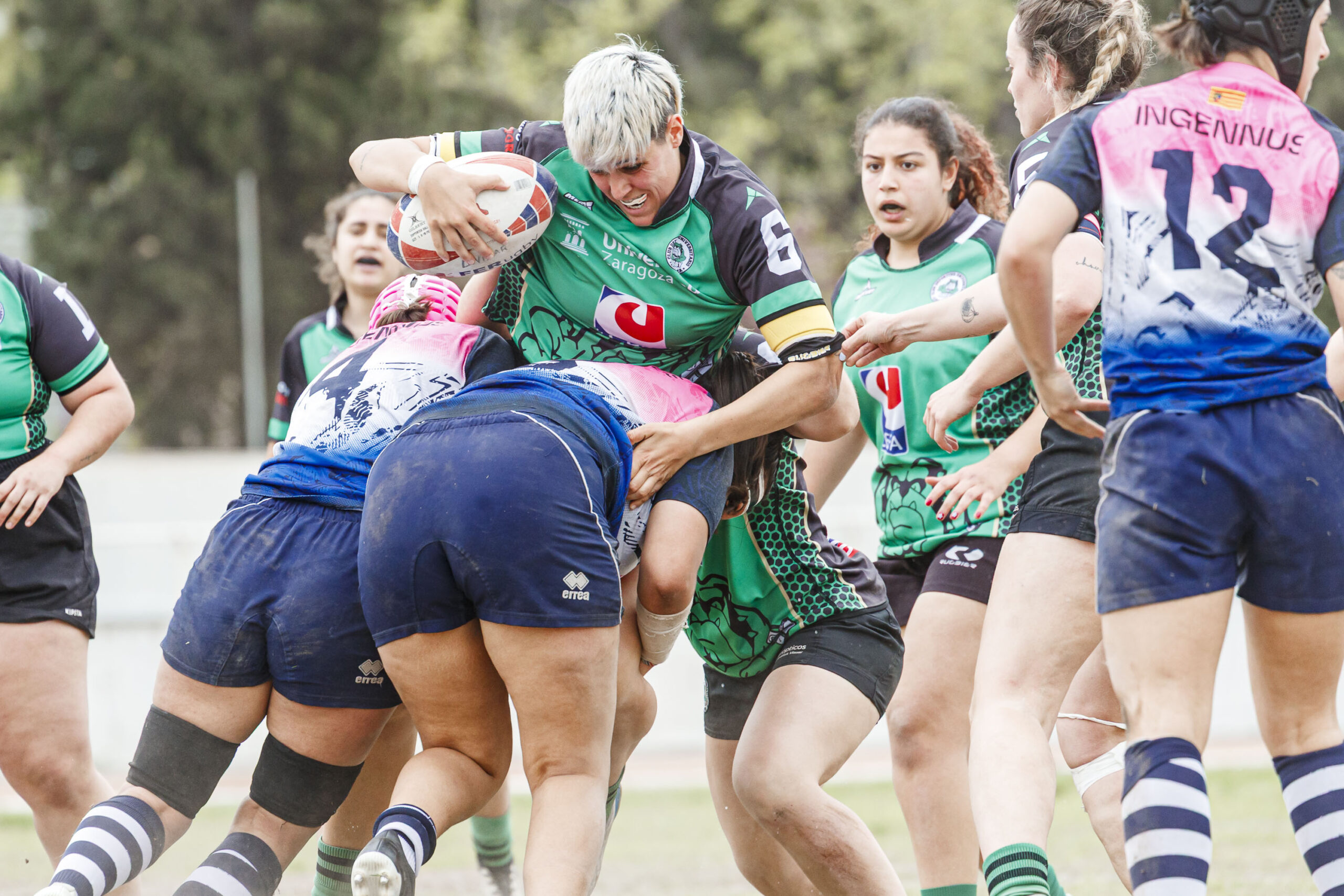 Partido correspondiente a la final de la Liga Aragonesa de rugby femenino entre el CEFA Unizar y Fénix