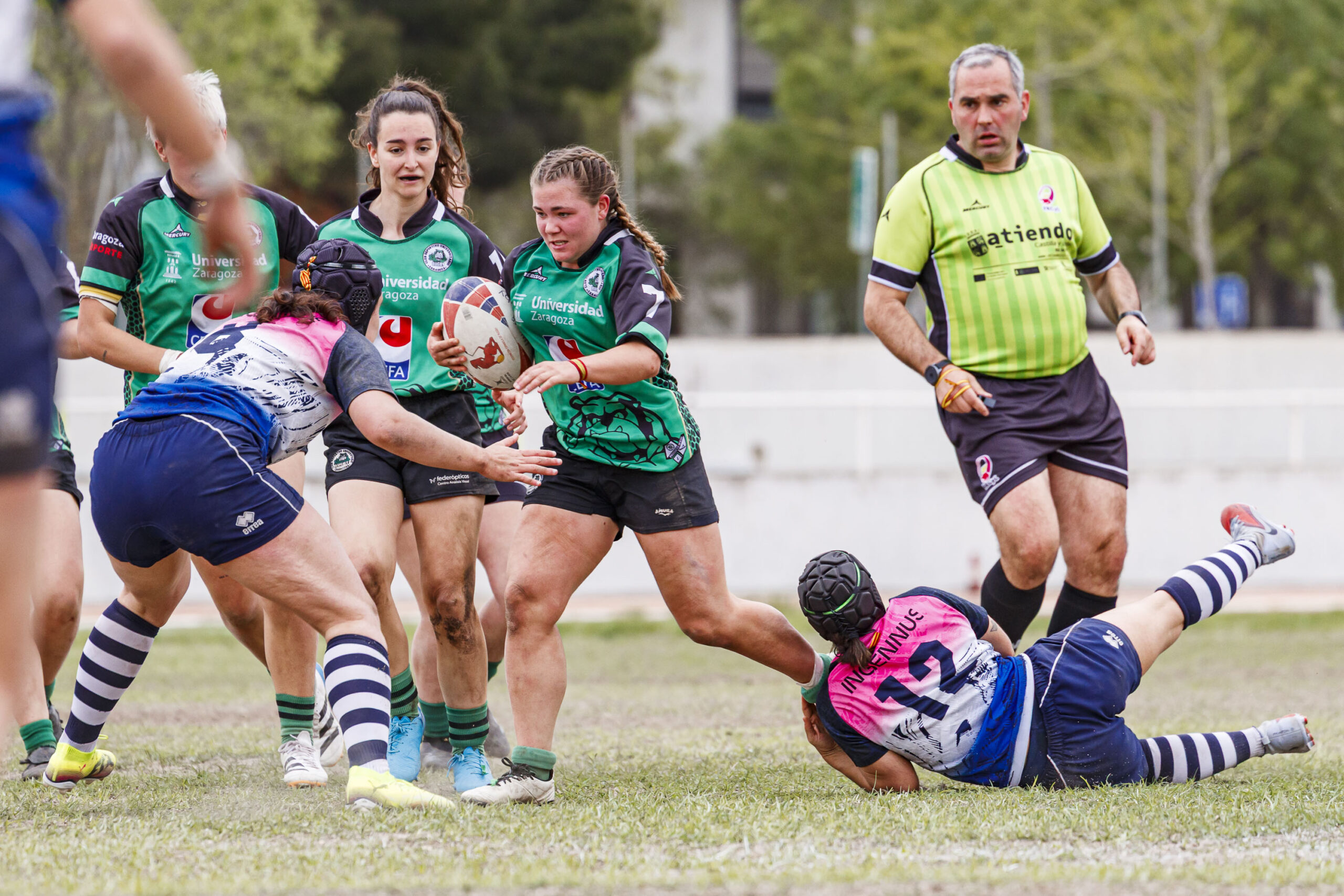 Partido correspondiente a la final de la Liga Aragonesa de rugby femenino entre el CEFA Unizar y Fénix