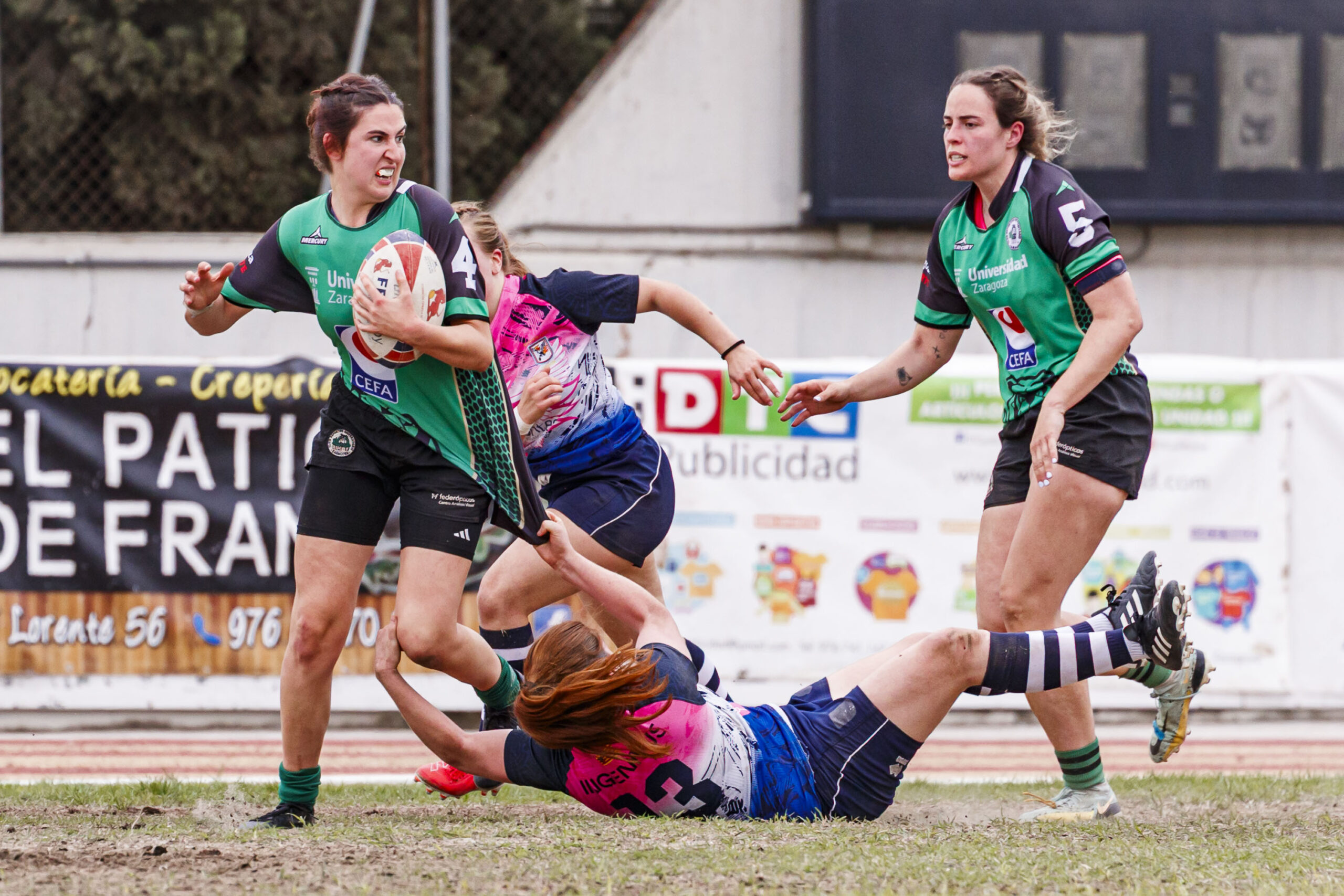 Partido correspondiente a la final de la Liga Aragonesa de rugby femenino entre el CEFA Unizar y Fénix