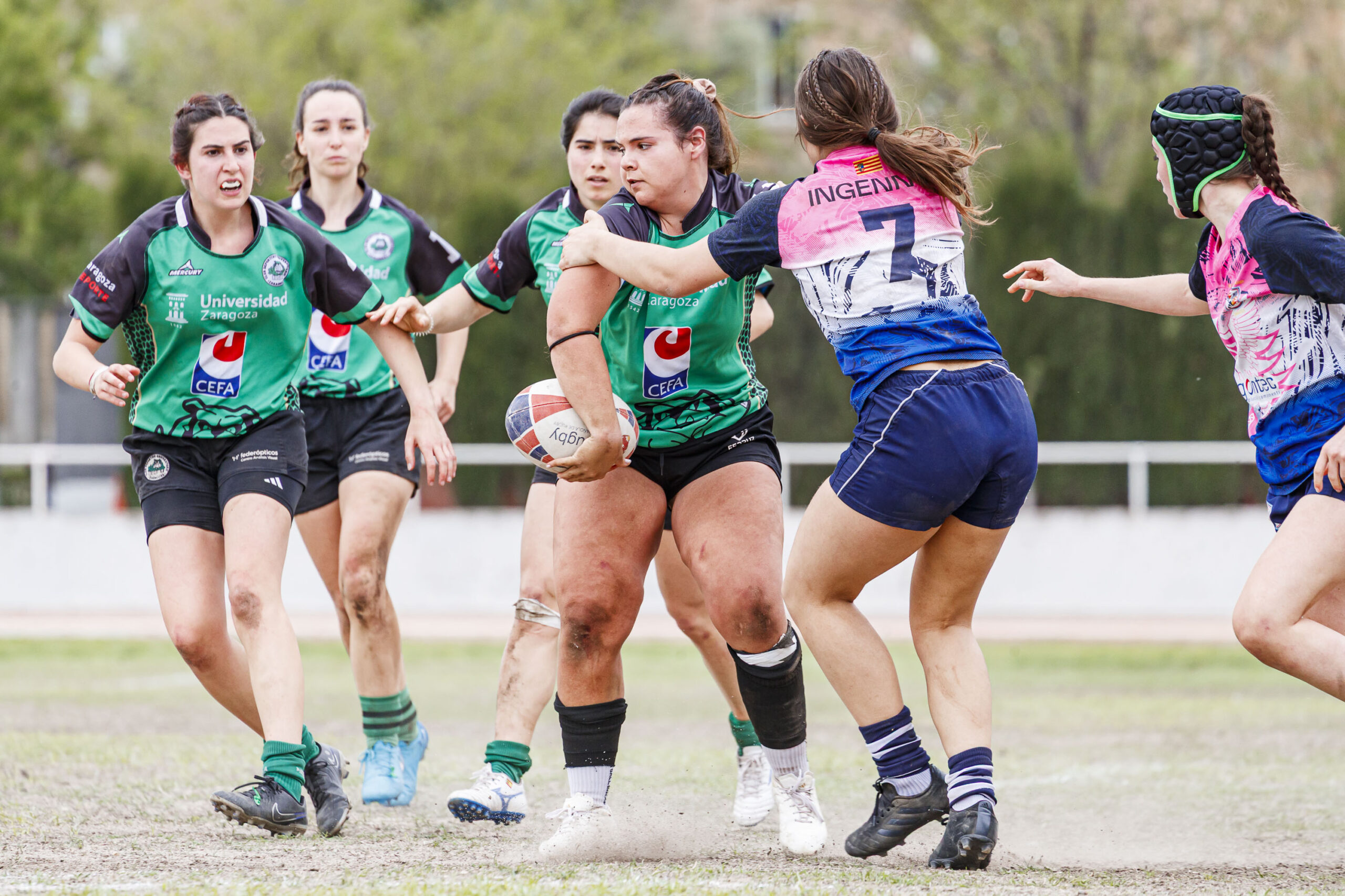 Partido correspondiente a la final de la Liga Aragonesa de rugby femenino entre el CEFA Unizar y Fénix