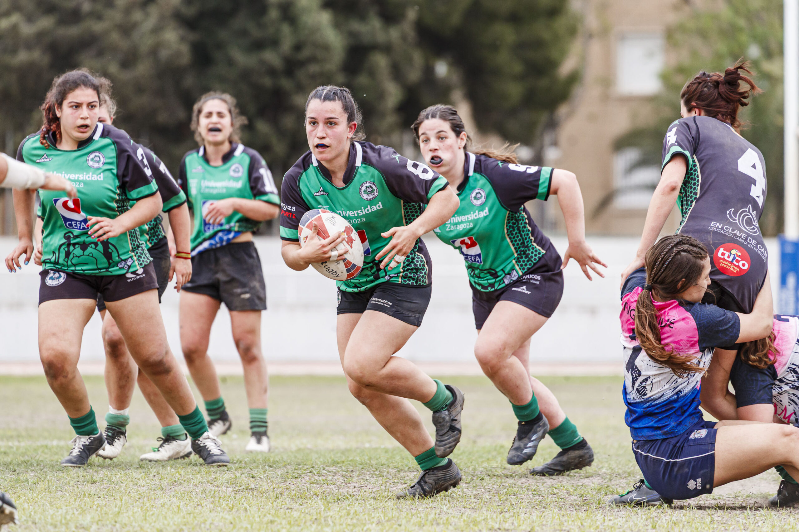 Partido correspondiente a la final de la Liga Aragonesa de rugby femenino entre el CEFA Unizar y Fénix