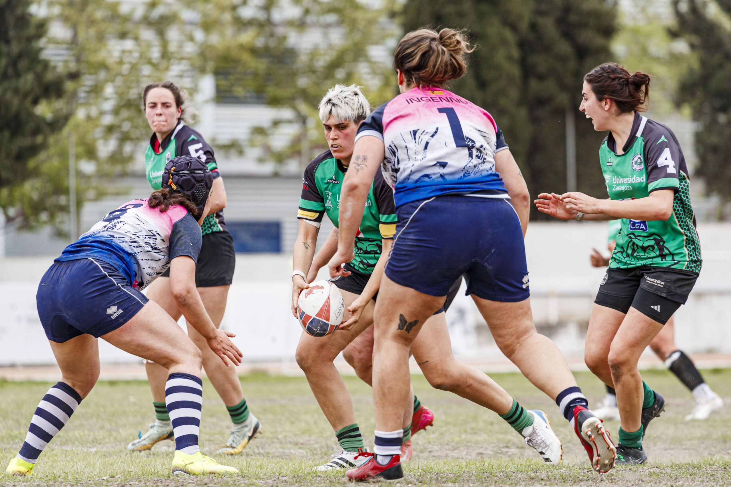 Partido correspondiente a la final de la Liga Aragonesa de rugby femenino entre el CEFA Unizar y Fénix