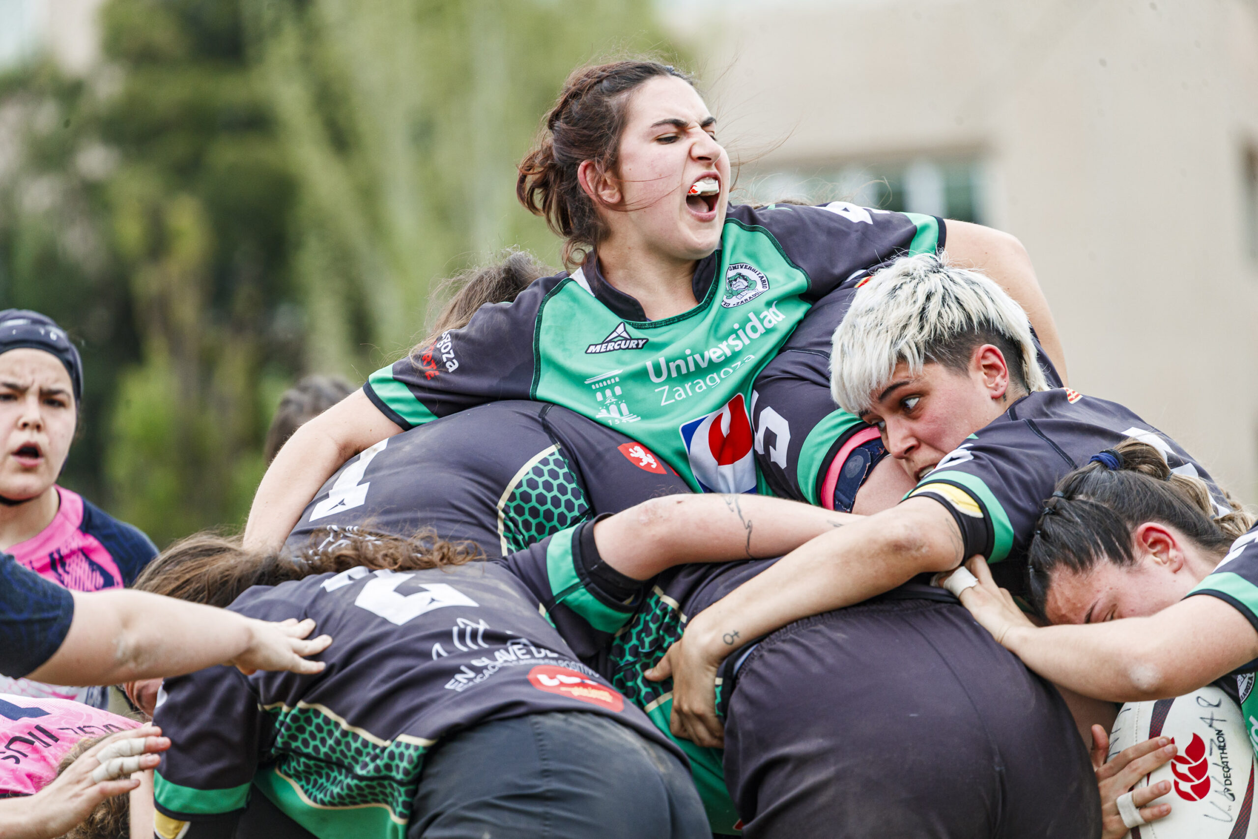 Partido correspondiente a la final de la Liga Aragonesa de rugby femenino entre el CEFA Unizar y Fénix