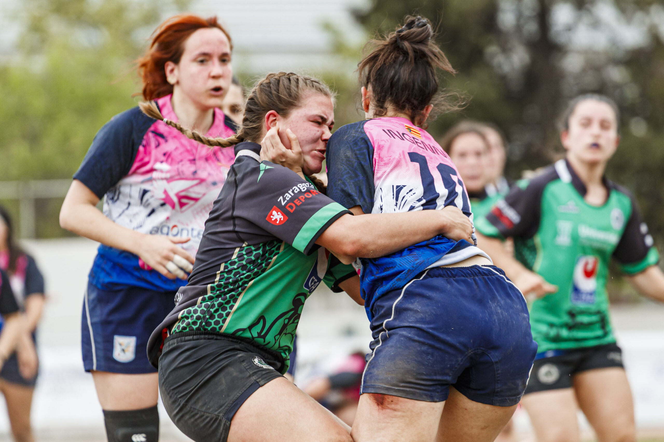 Partido correspondiente a la final de la Liga Aragonesa de rugby femenino entre el CEFA Unizar y Fénix