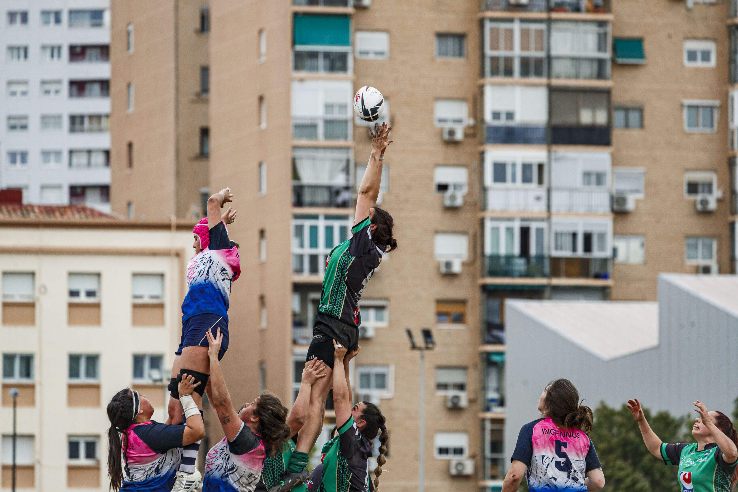 Partido correspondiente a la final de la Liga Aragonesa de rugby femenino entre el CEFA Unizar y Fénix