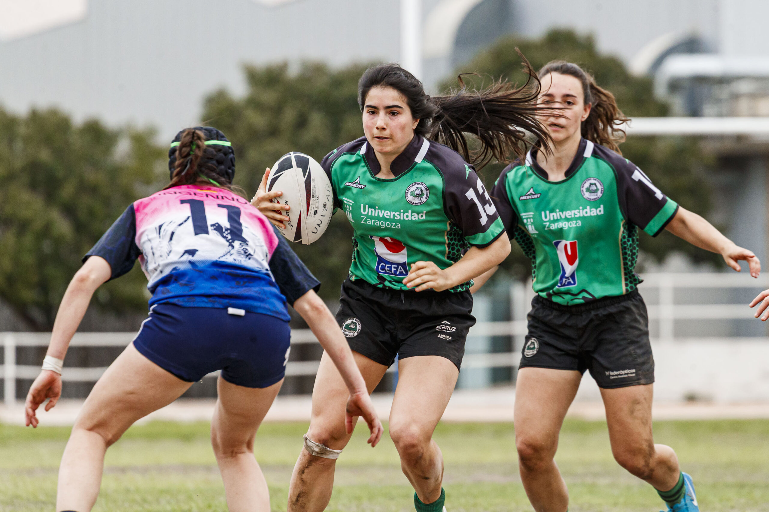 Partido correspondiente a la final de la Liga Aragonesa de rugby femenino entre el CEFA Unizar y Fénix