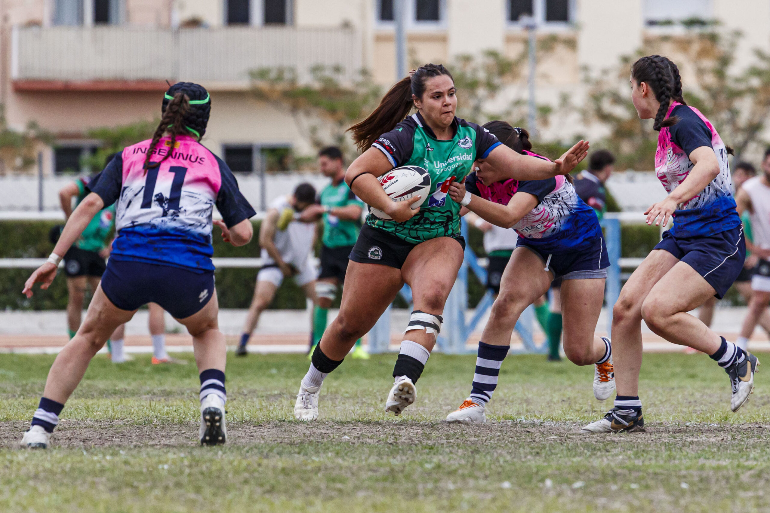 Partido correspondiente a la final de la Liga Aragonesa de rugby femenino entre el CEFA Unizar y Fénix