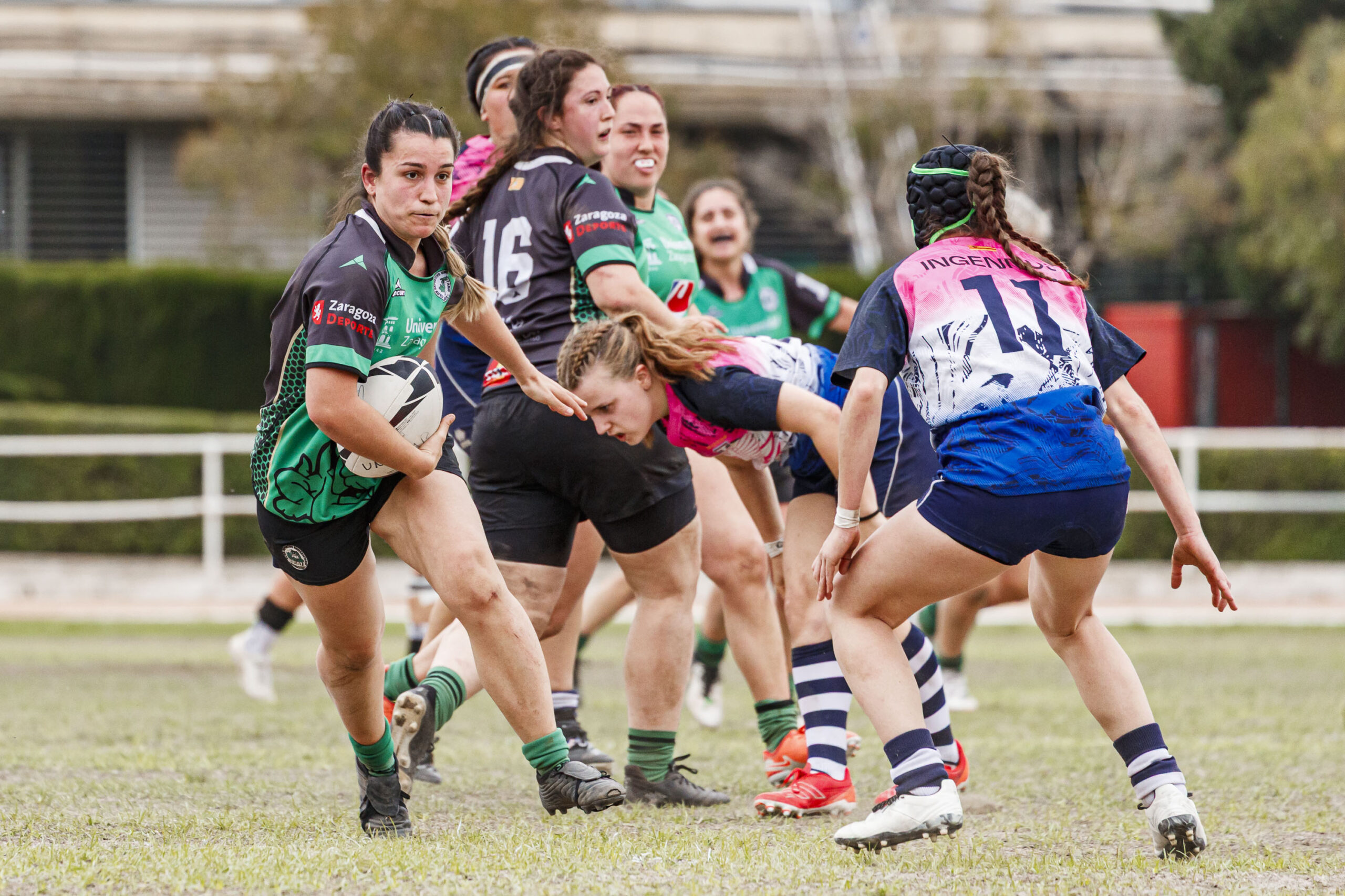 Partido correspondiente a la final de la Liga Aragonesa de rugby femenino entre el CEFA Unizar y Fénix