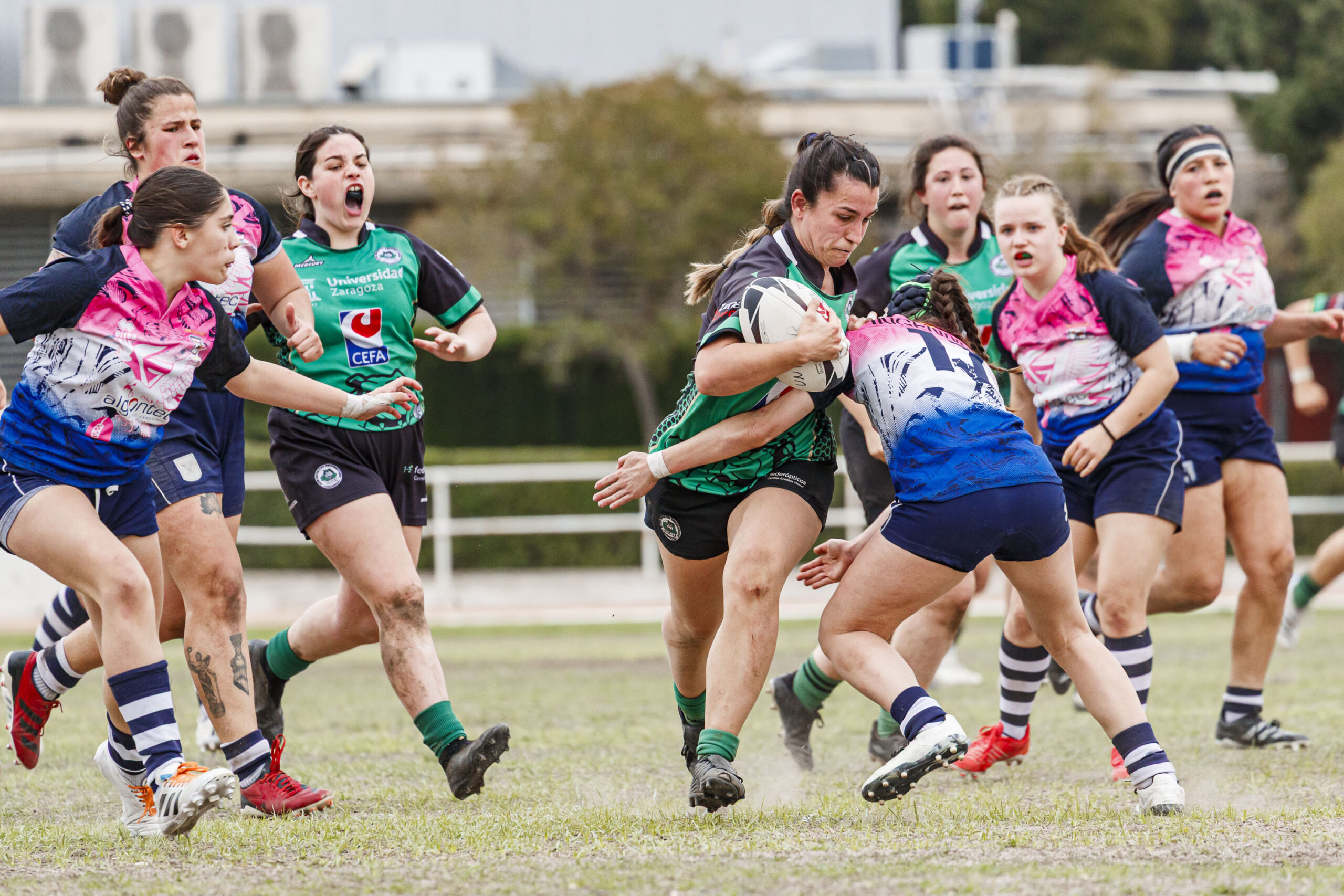 Partido correspondiente a la final de la Liga Aragonesa de rugby femenino entre el CEFA Unizar y Fénix