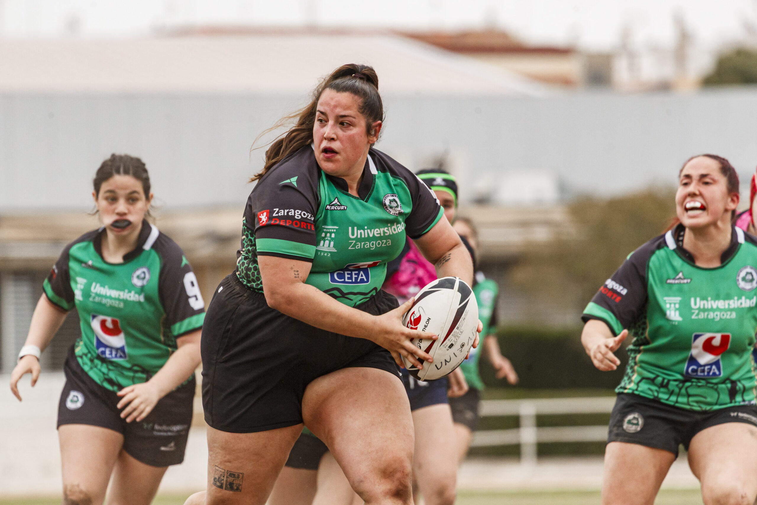 Partido correspondiente a la final de la Liga Aragonesa de rugby femenino entre el CEFA Unizar y Fénix