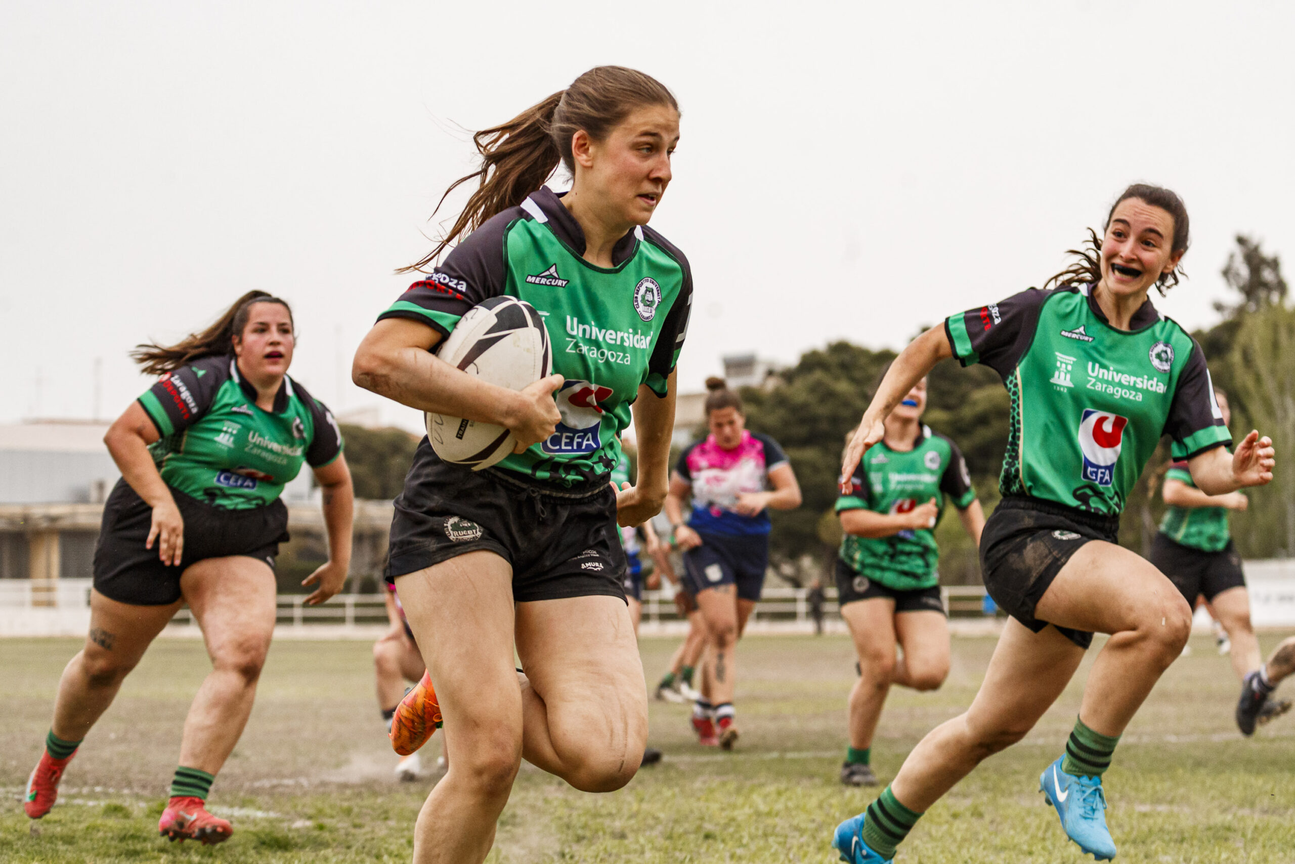 Partido correspondiente a la final de la Liga Aragonesa de rugby femenino entre el CEFA Unizar y Fénix