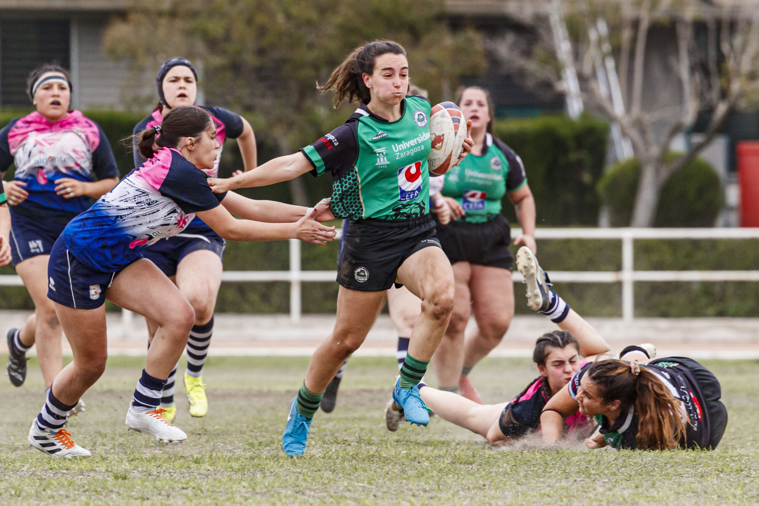 Partido correspondiente a la final de la Liga Aragonesa de rugby femenino entre el CEFA Unizar y Fénix