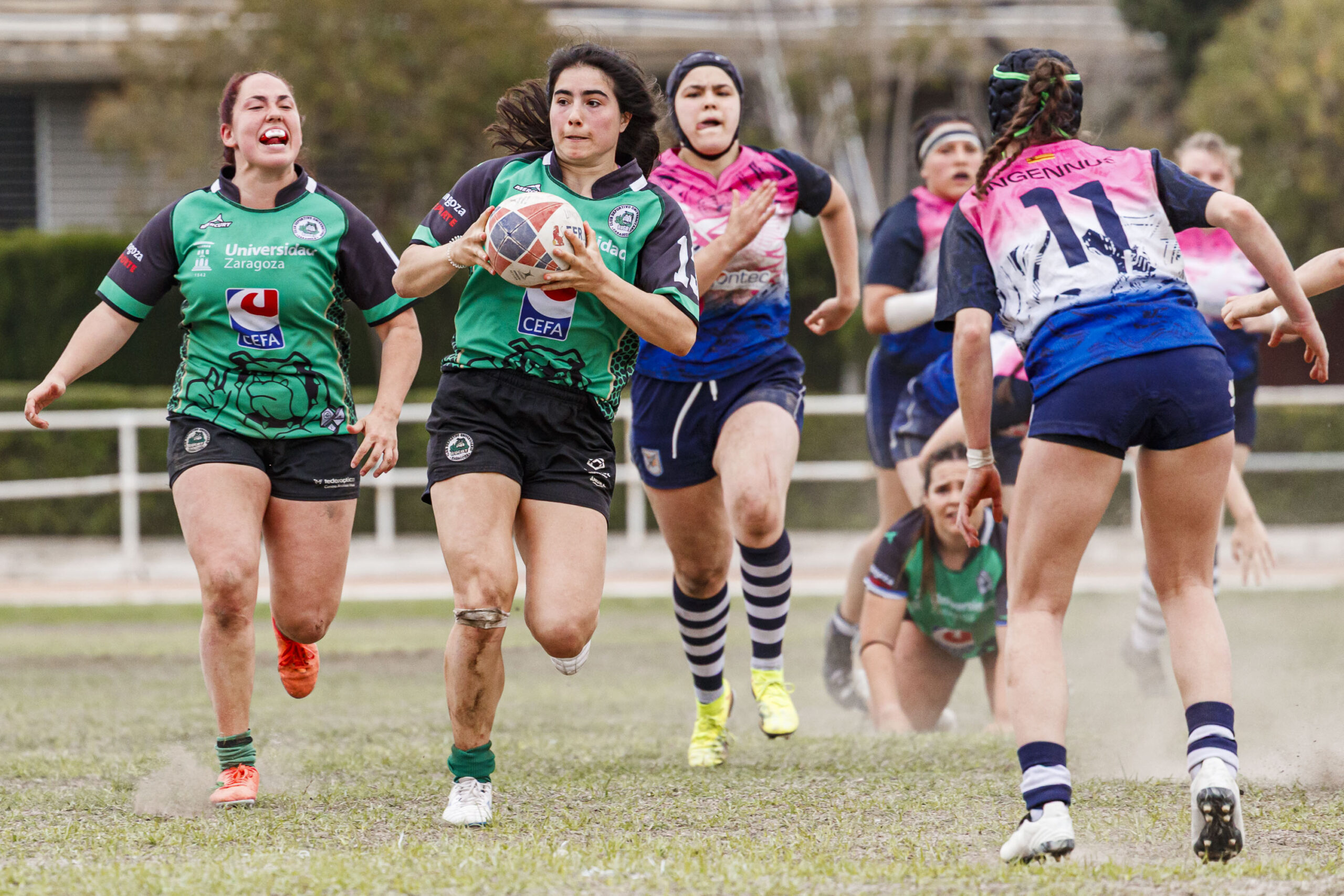 Partido correspondiente a la final de la Liga Aragonesa de rugby femenino entre el CEFA Unizar y Fénix