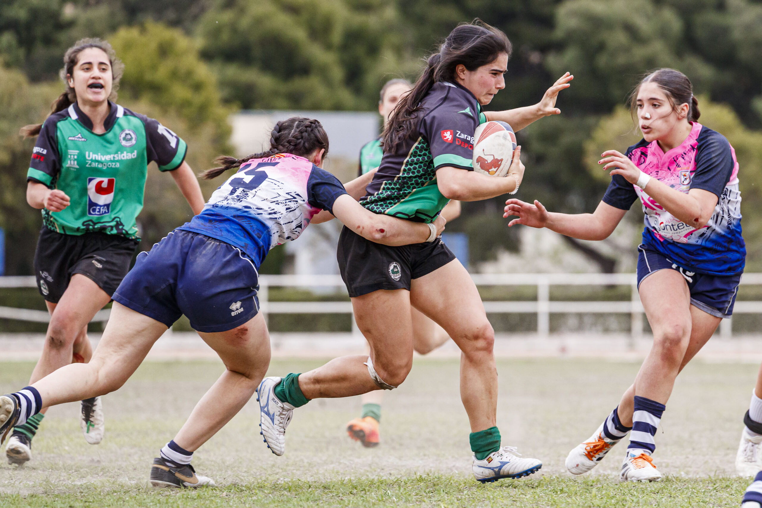 Partido correspondiente a la final de la Liga Aragonesa de rugby femenino entre el CEFA Unizar y Fénix