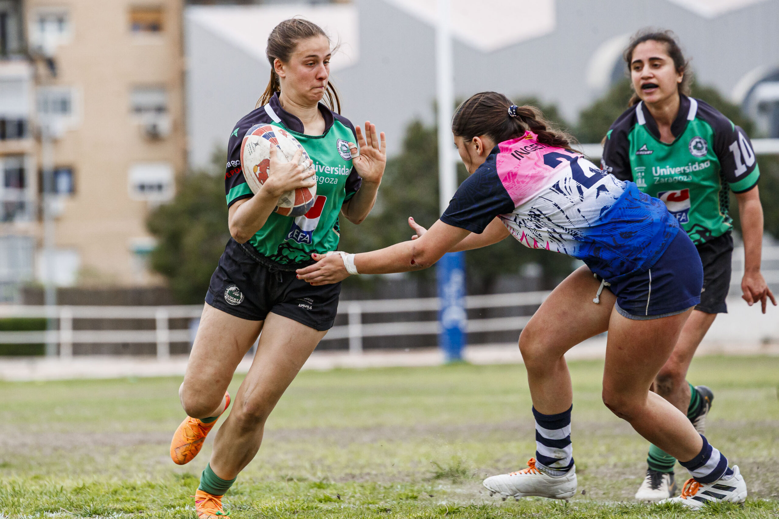 Partido correspondiente a la final de la Liga Aragonesa de rugby femenino entre el CEFA Unizar y Fénix