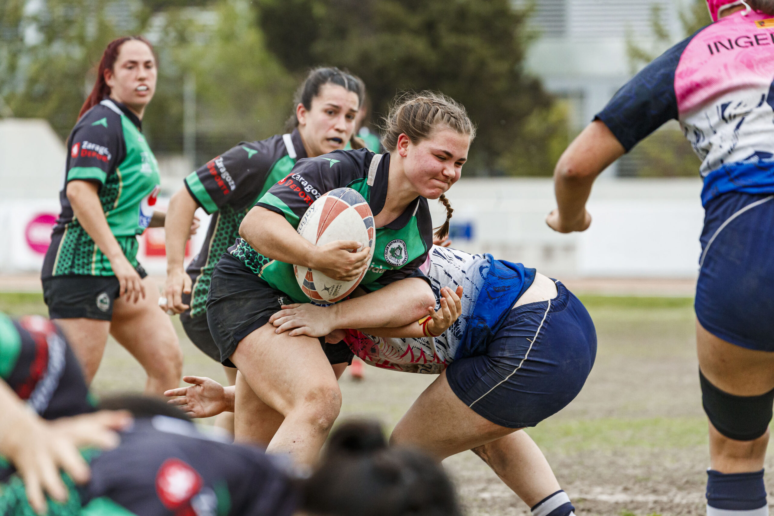 Partido correspondiente a la final de la Liga Aragonesa de rugby femenino entre el CEFA Unizar y Fénix