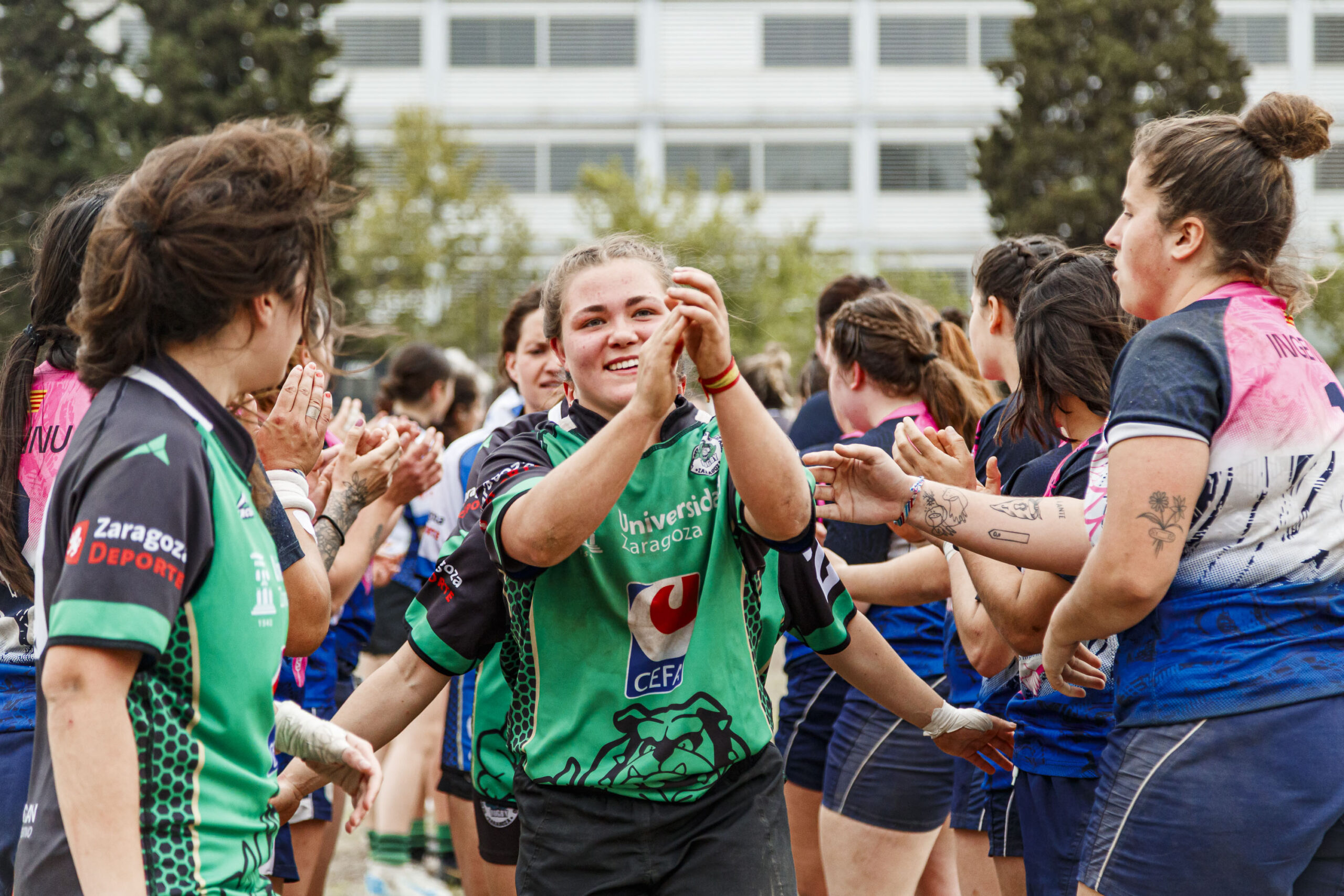 Partido correspondiente a la final de la Liga Aragonesa de rugby femenino entre el CEFA Unizar y Fénix