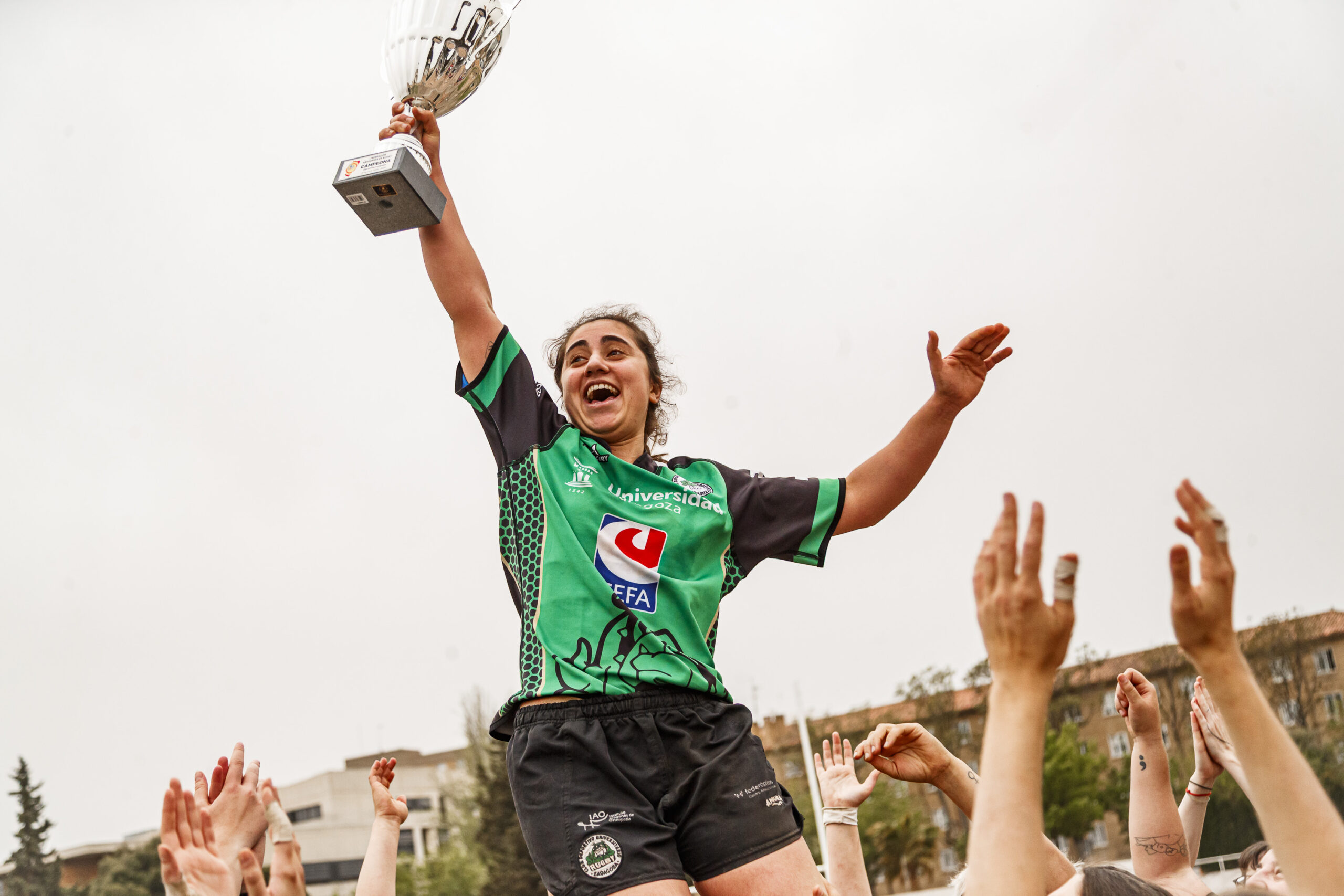 Partido correspondiente a la final de la Liga Aragonesa de rugby femenino entre el CEFA Unizar y Fénix