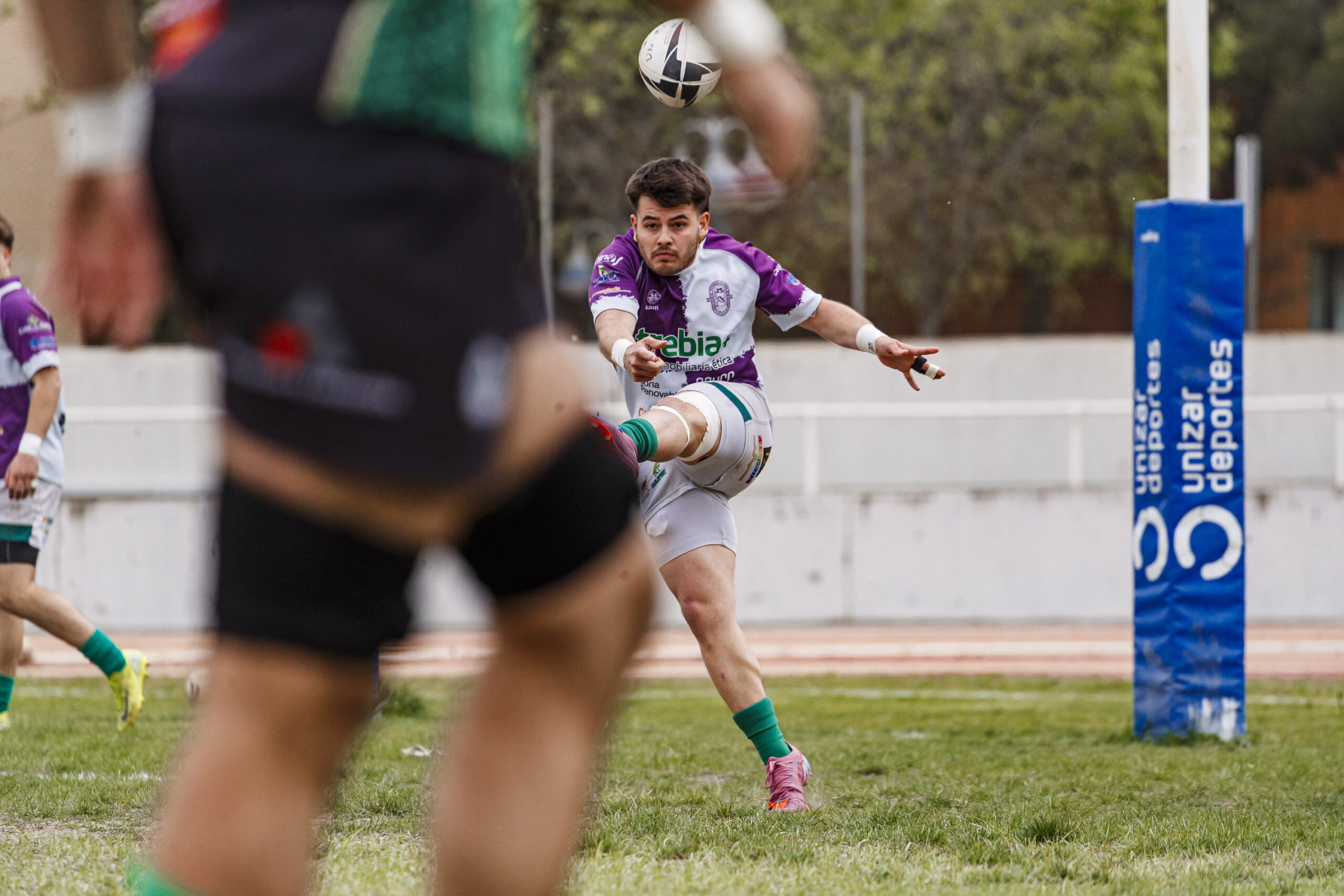 Partido correspondiente a las semifinales de la Liga Aragonesa de rugby masculino entre el CEFA Unizar e Ingenieros de Soria