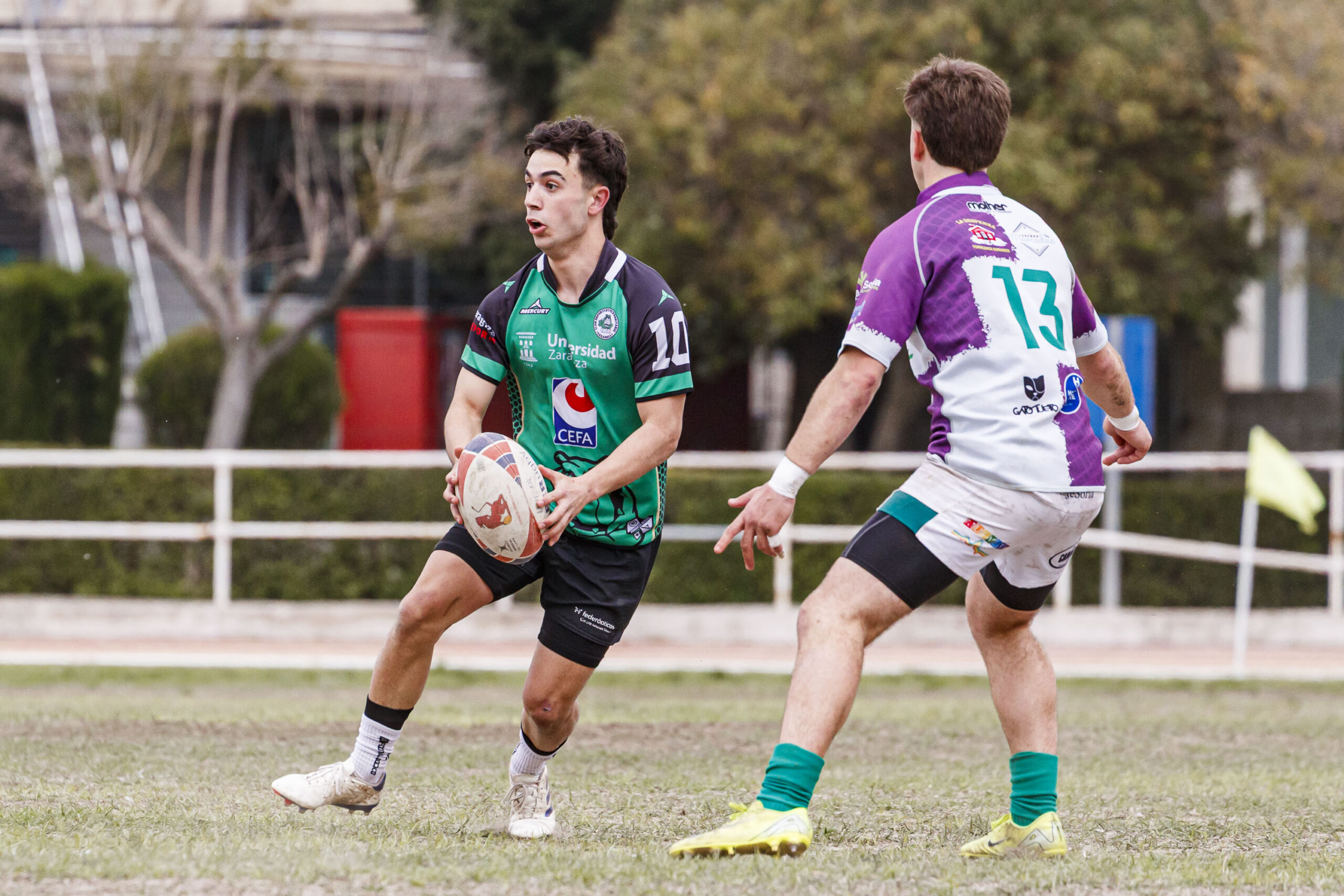 Partido correspondiente a las semifinales de la Liga Aragonesa de rugby masculino entre el CEFA Unizar e Ingenieros de Soria