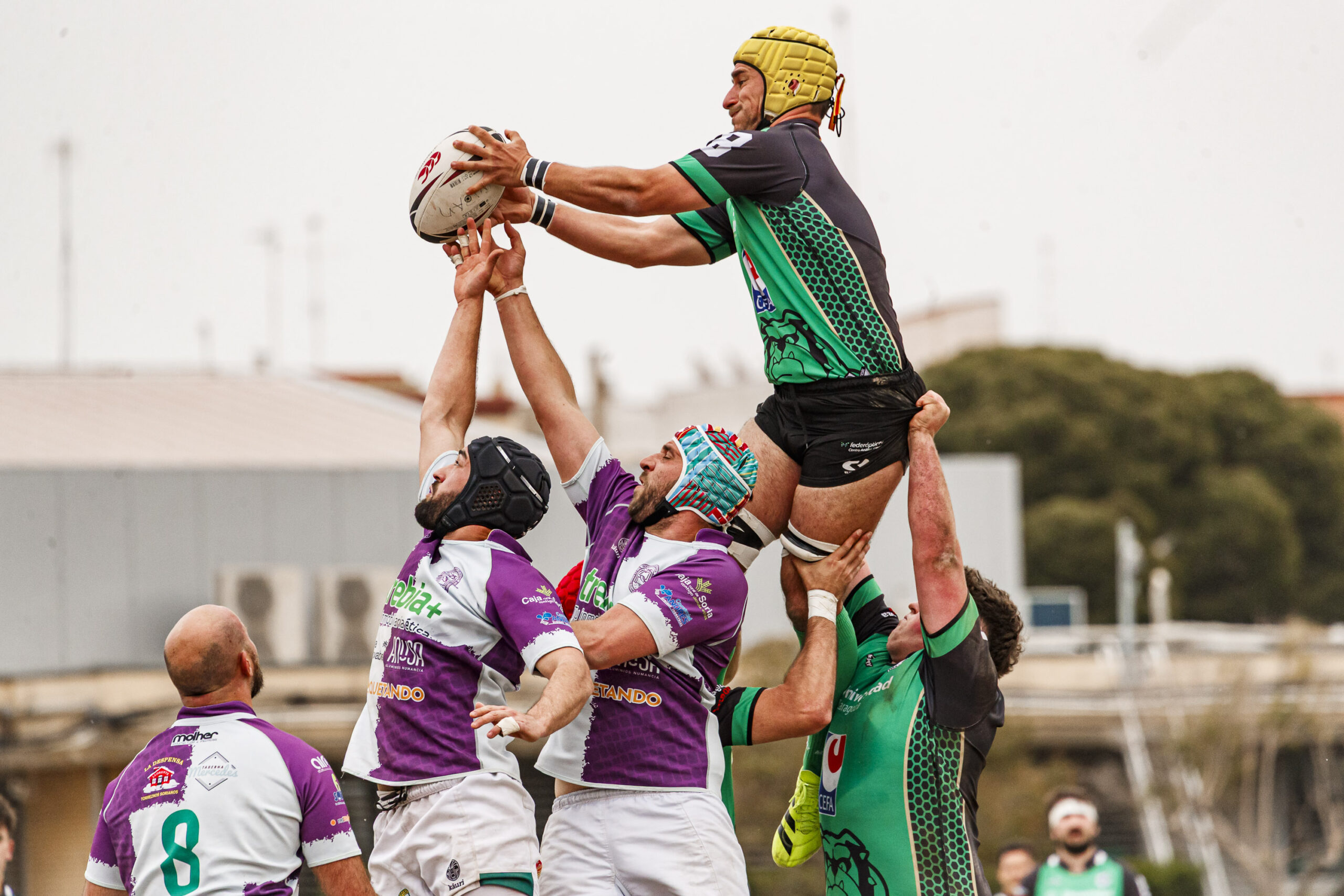 Partido correspondiente a las semifinales de la Liga Aragonesa de rugby masculino entre el CEFA Unizar e Ingenieros de Soria