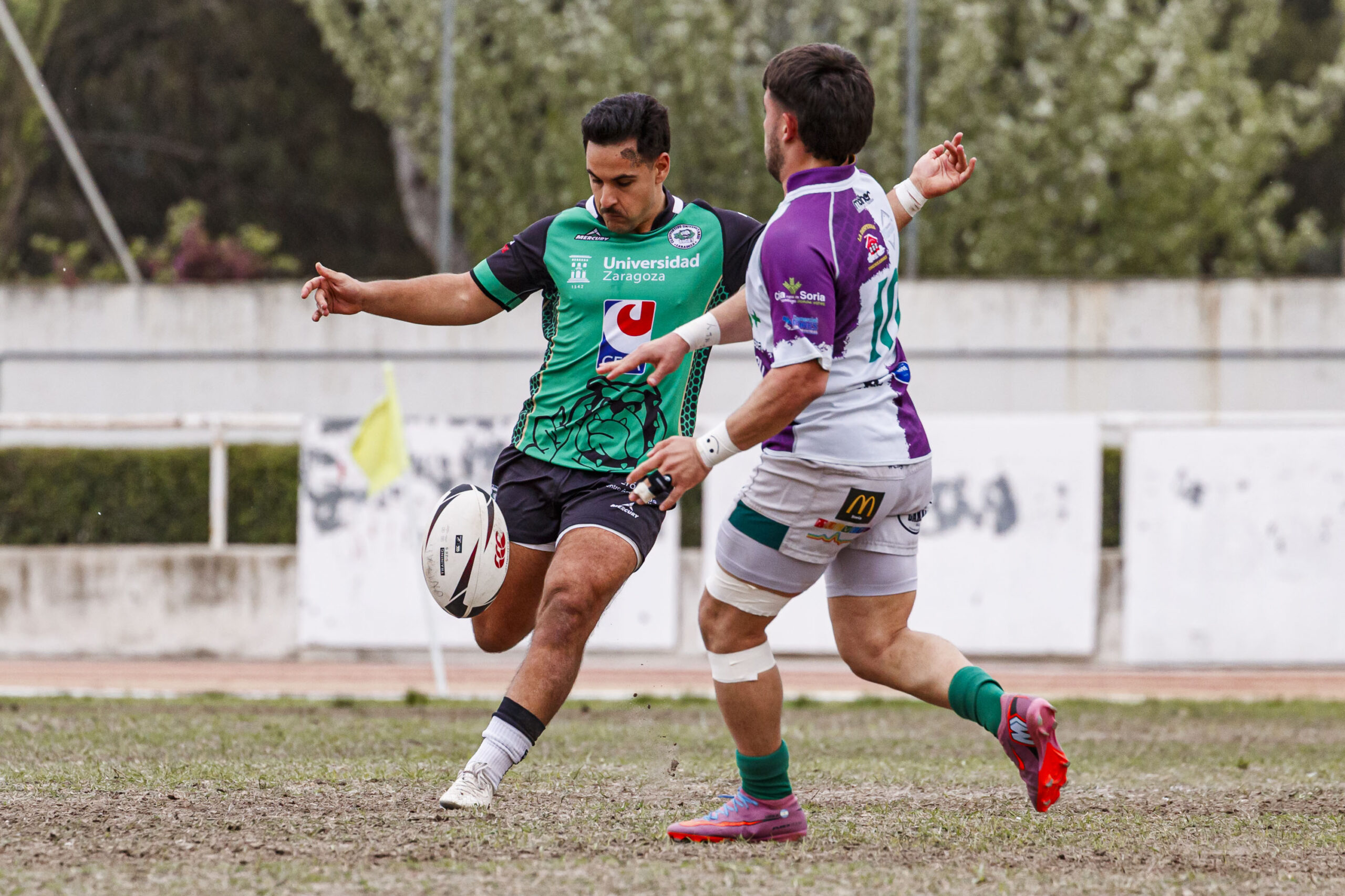 Partido correspondiente a las semifinales de la Liga Aragonesa de rugby masculino entre el CEFA Unizar e Ingenieros de Soria