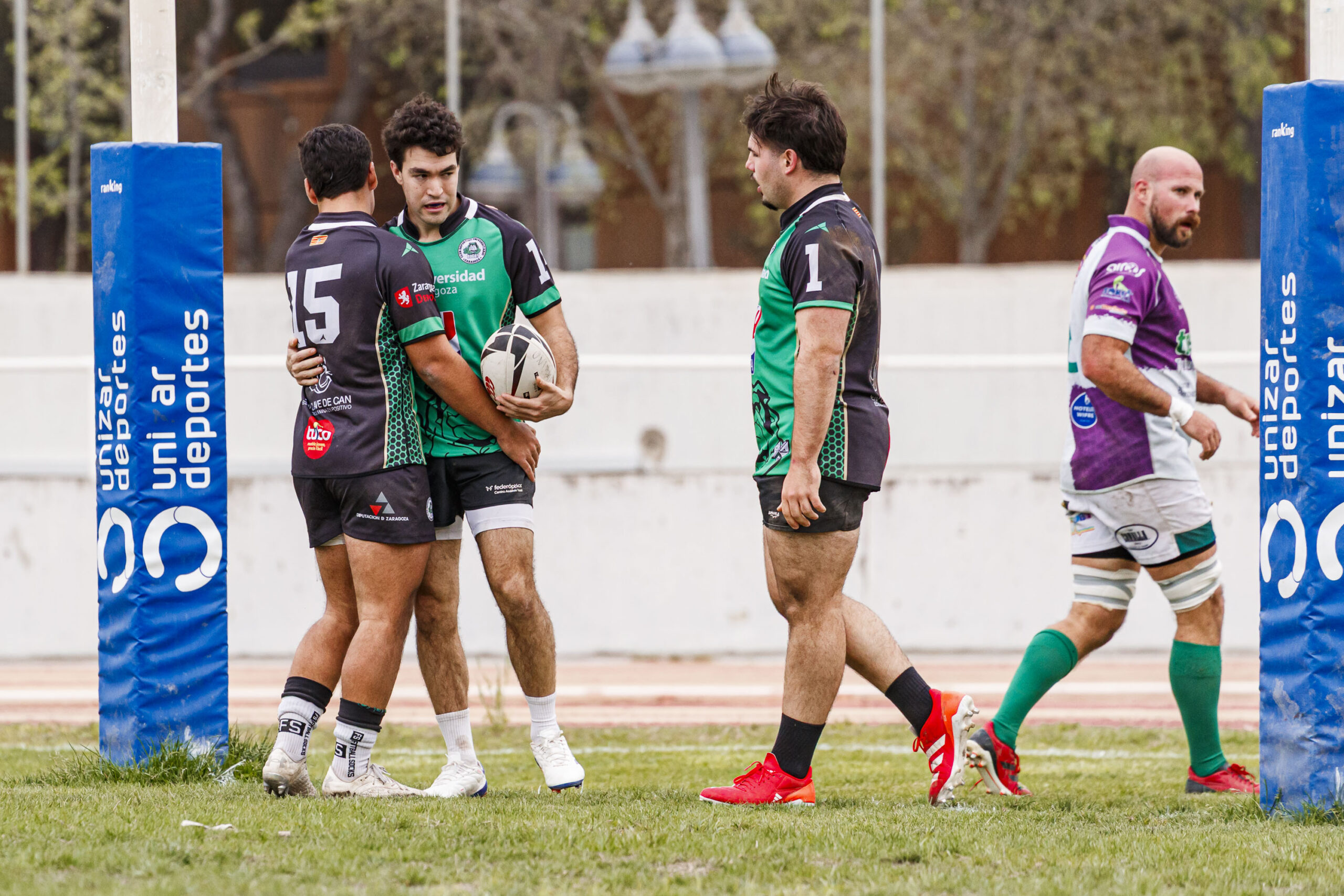Partido correspondiente a las semifinales de la Liga Aragonesa de rugby masculino entre el CEFA Unizar e Ingenieros de Soria