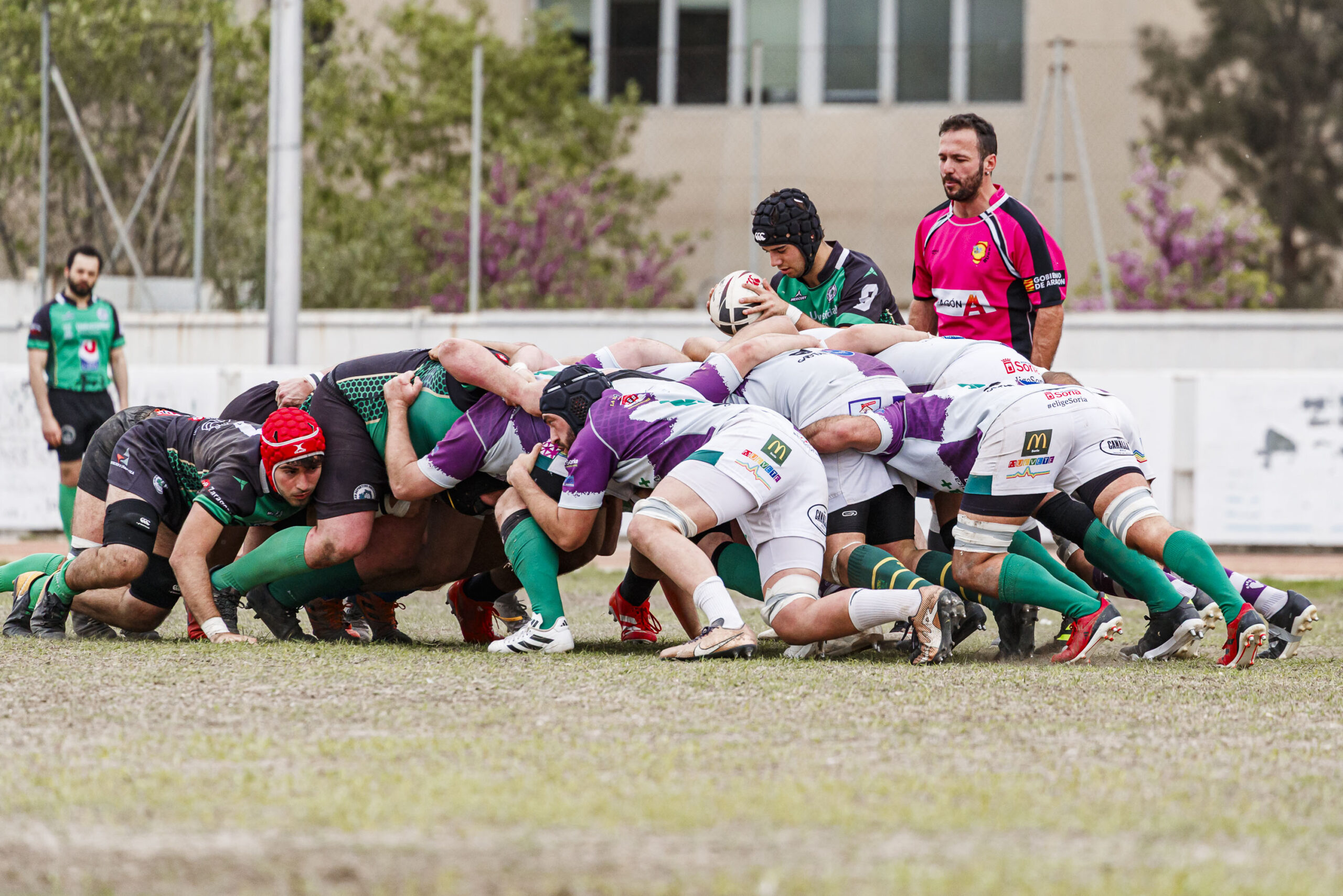 Partido correspondiente a las semifinales de la Liga Aragonesa de rugby masculino entre el CEFA Unizar e Ingenieros de Soria