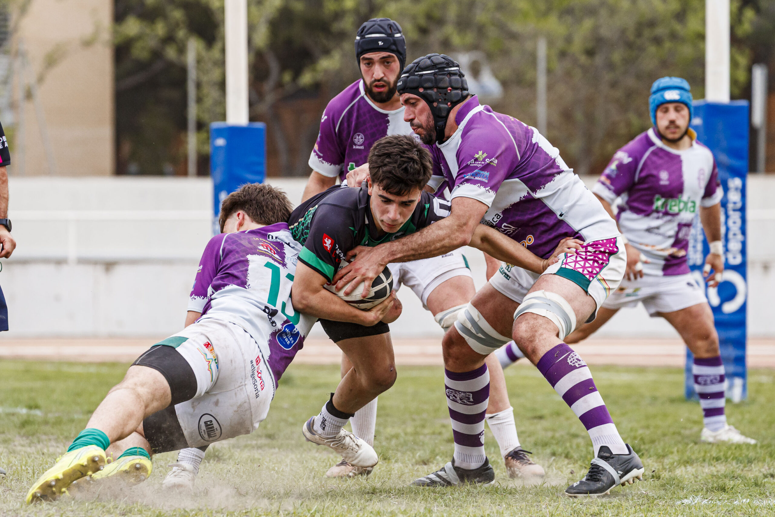 Partido correspondiente a las semifinales de la Liga Aragonesa de rugby masculino entre el CEFA Unizar e Ingenieros de Soria