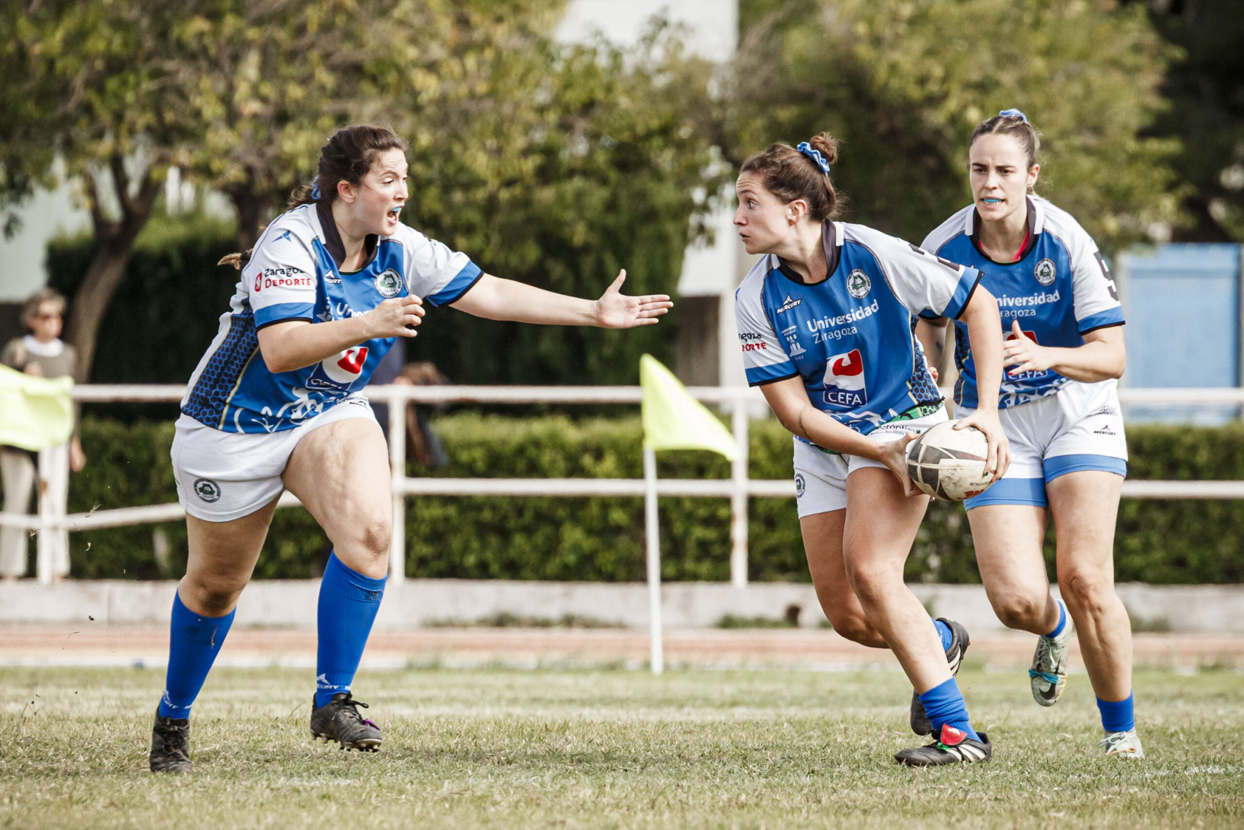 Partido de Liga Aragonesa de rugby femenino entre los equipos A y B del CEFA Uniera